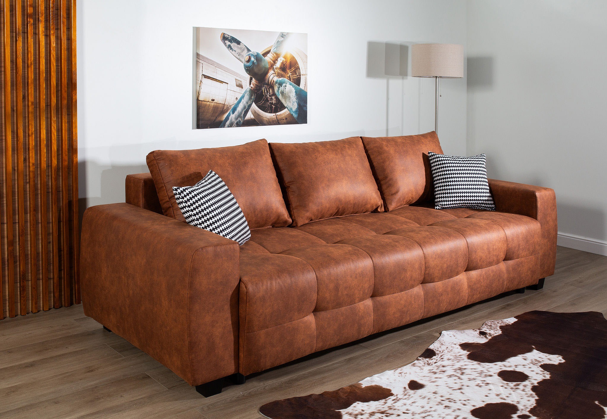 COLLECTION AB Schlafsofa »Bella, B: 241 cm, Liegefl. 142x194 cm«, mit Bettfunktion, Bettkasten & 2 Zierkissen, Federkern