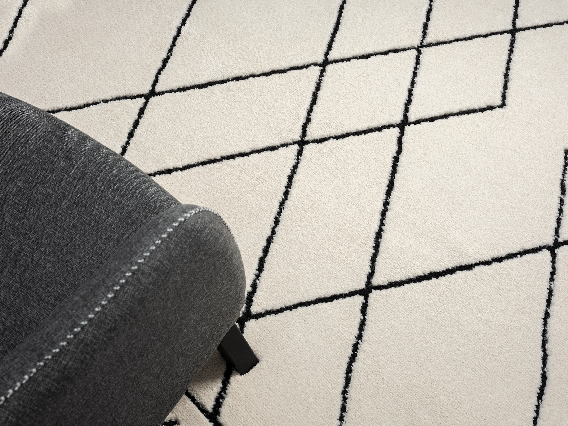 Myflair Möbel & Accessoires Hochflor-Teppich »Moroccan Design Lagerräumung«, rechteckig, 24 mm Höhe, modern, marokkanisches Design, Rauten Muster, weich durch Hochflor