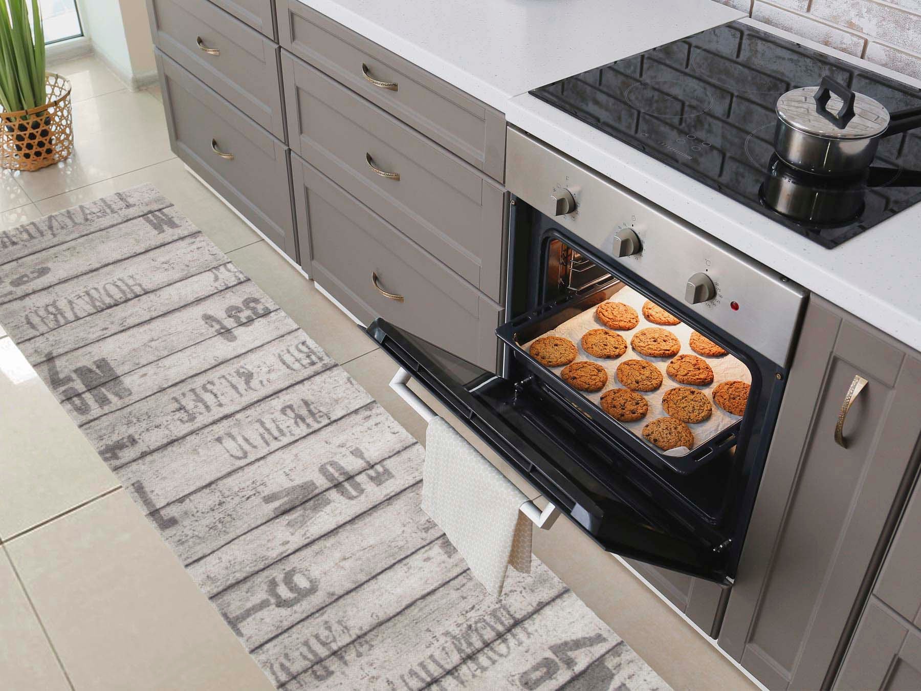 Primaflor-Ideen in Textil Küchenläufer »WOOD« rechteckig 6,5 mm Höhe Holz Motiv, Größe 50x150 cm, rutschhemmend, waschbar, Küche