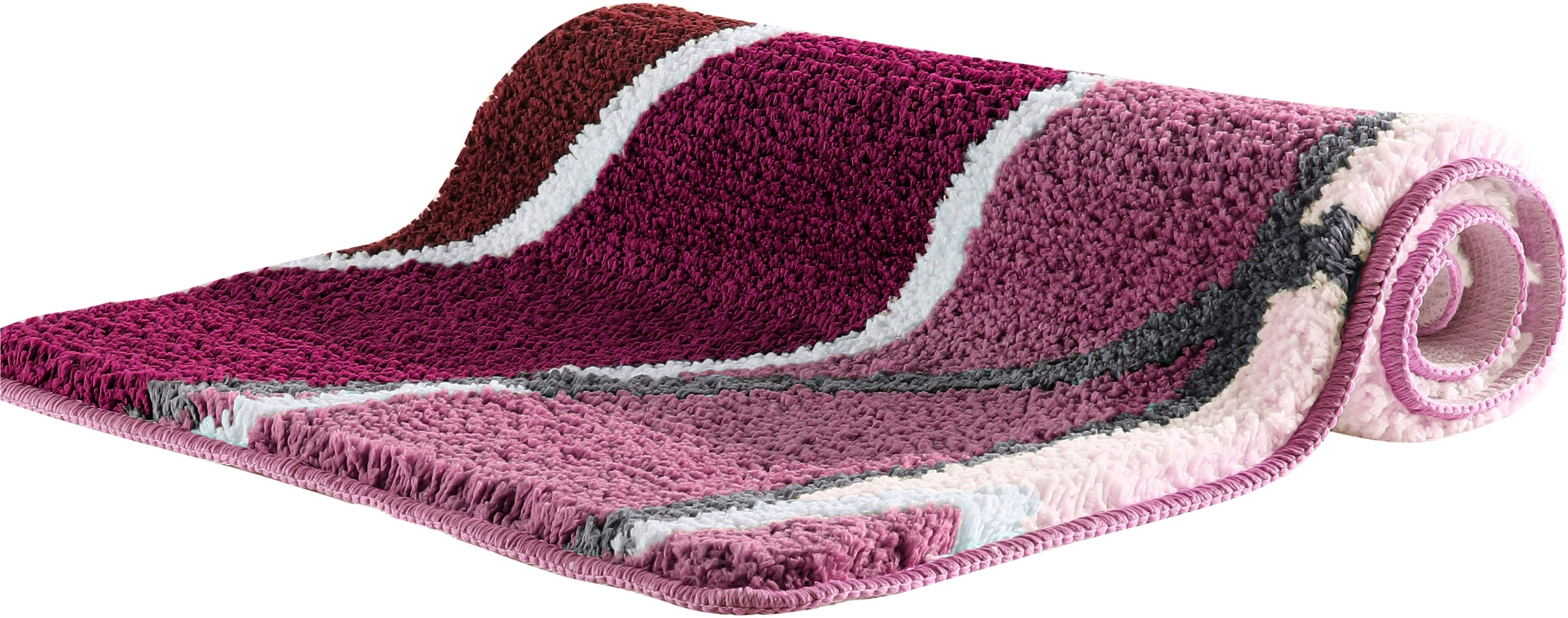 my home Badematte »Juna mit Muster, Badvorleger, Badezimmer Teppich, Duschvorleger«, rutschhemmend beschichtet, strapazierfähig, besonders weich, Design, Badematten, Badteppich