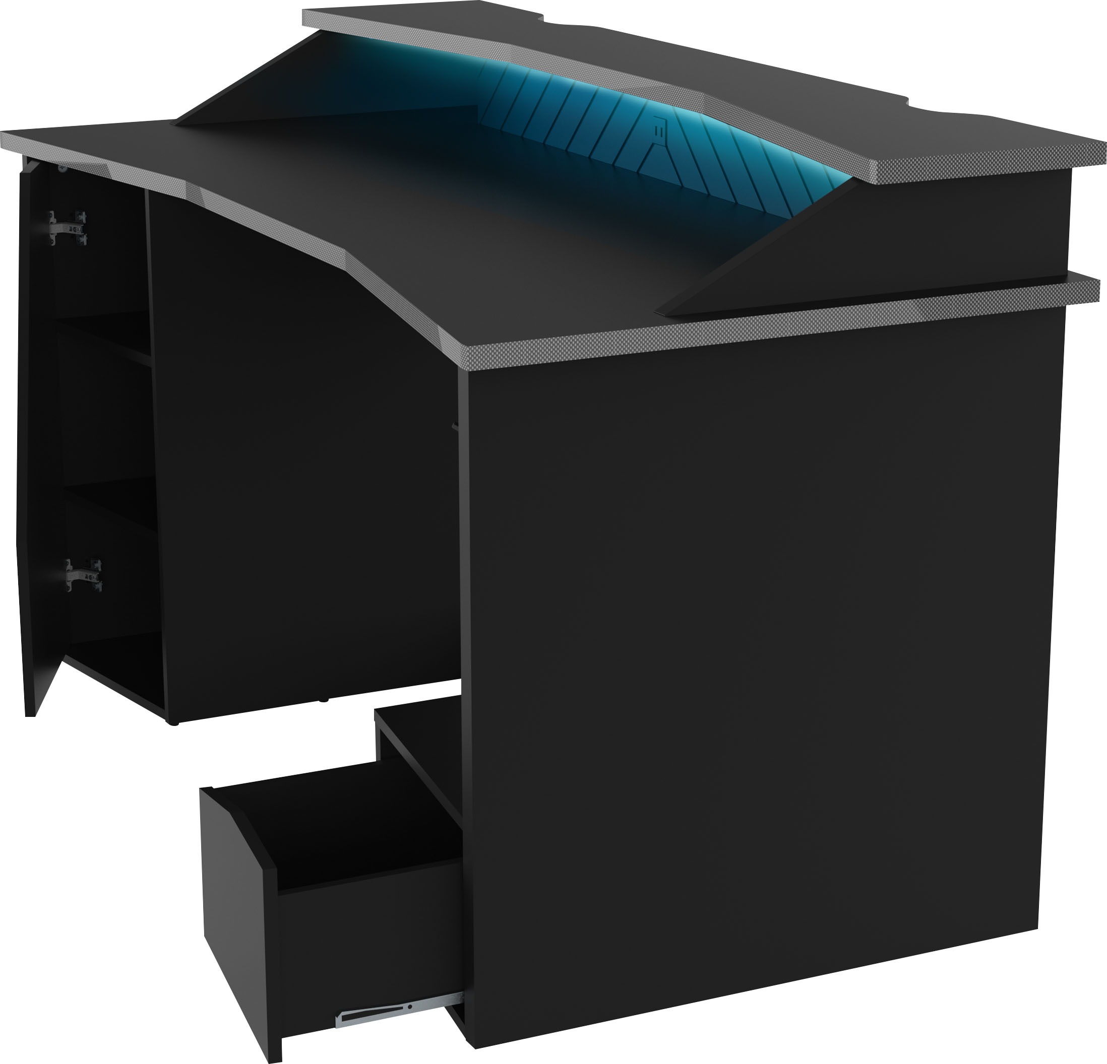 Demeyere GROUP Schreibtisch »Venom«, Gaming Schreibtisch Matt Schwarz mit 1 Headset-Halter
