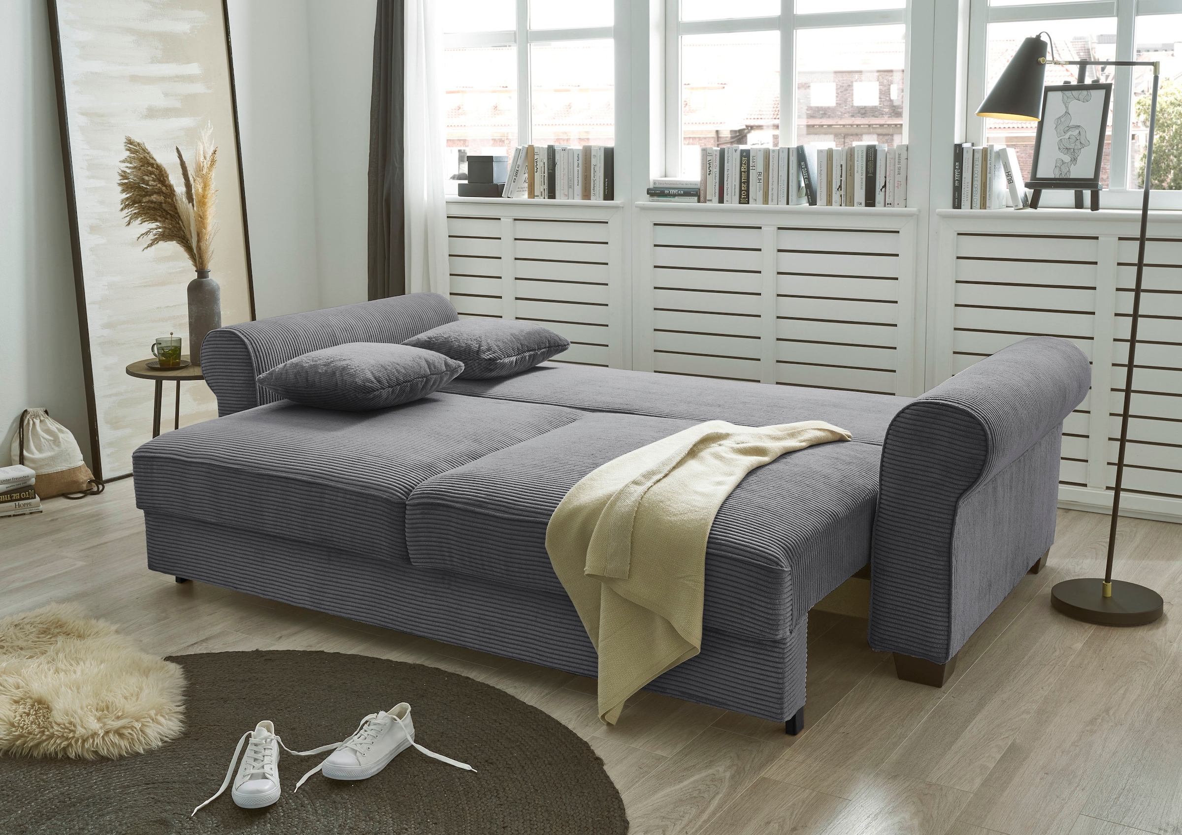 ED EXCITING DESIGN Schlafsofa »Angelina«, mit Bettkasten & 4 Zierkissen