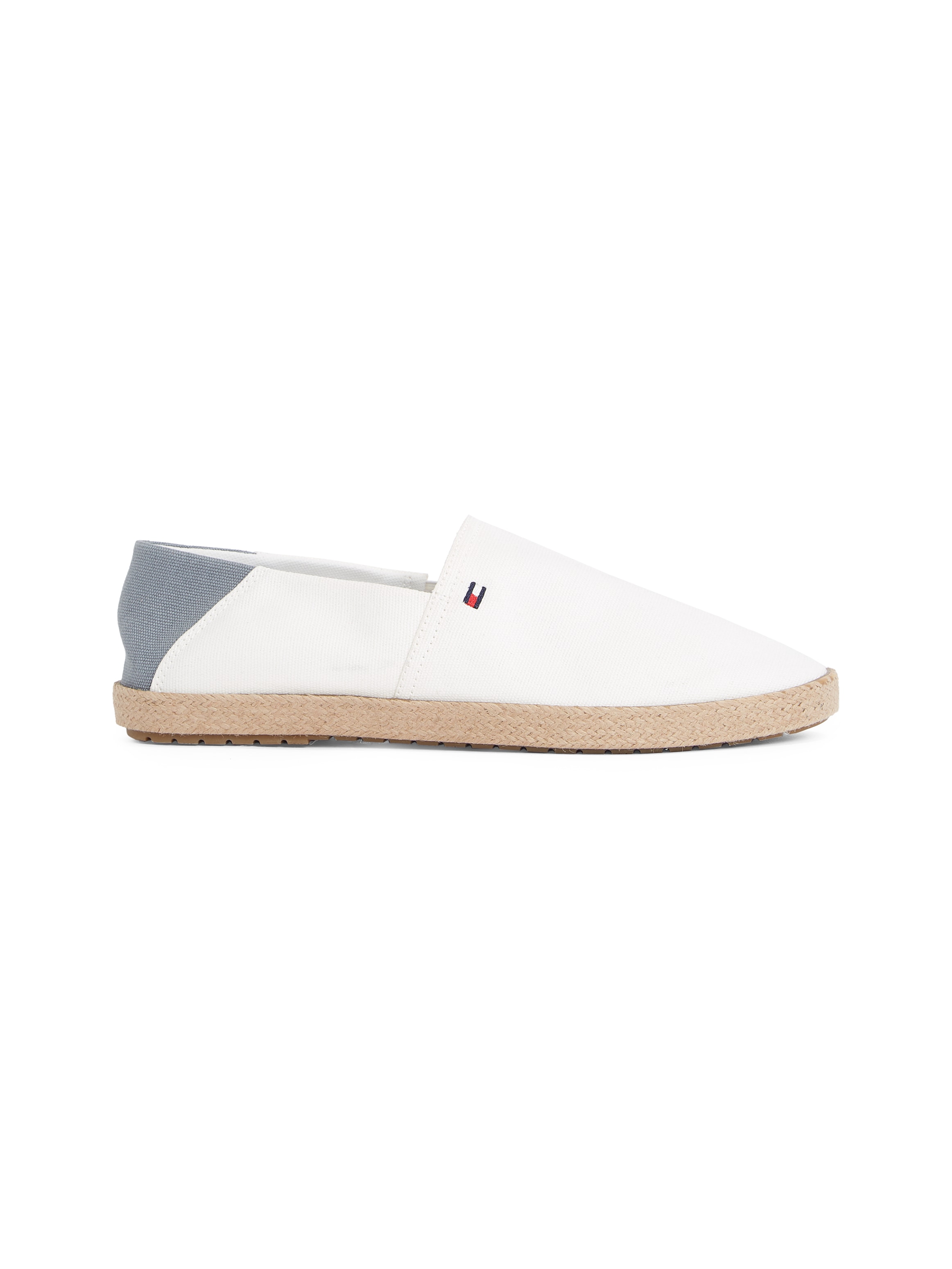 Tommy Hilfiger Slipper »HILFIGER ESPADRILLE CORE TEXTILE«, Schlupfschuh, Espadrilles, Sommerschuh, Kontrastbesatz an der Ferse