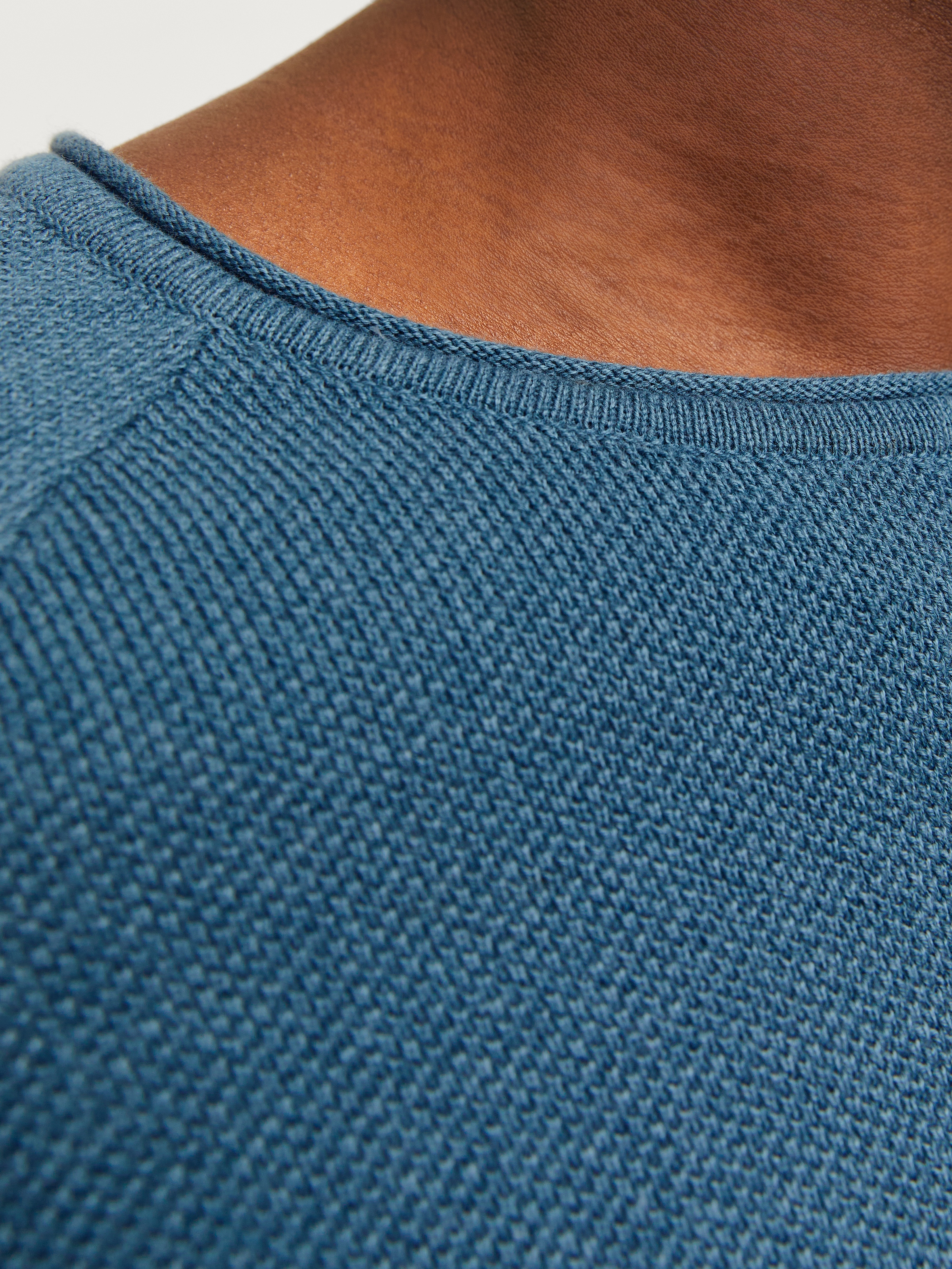 Jack & Jones Rundhalspullover »JJEHILL KNIT CREW NECK NOOS«, mit Strukturstrick