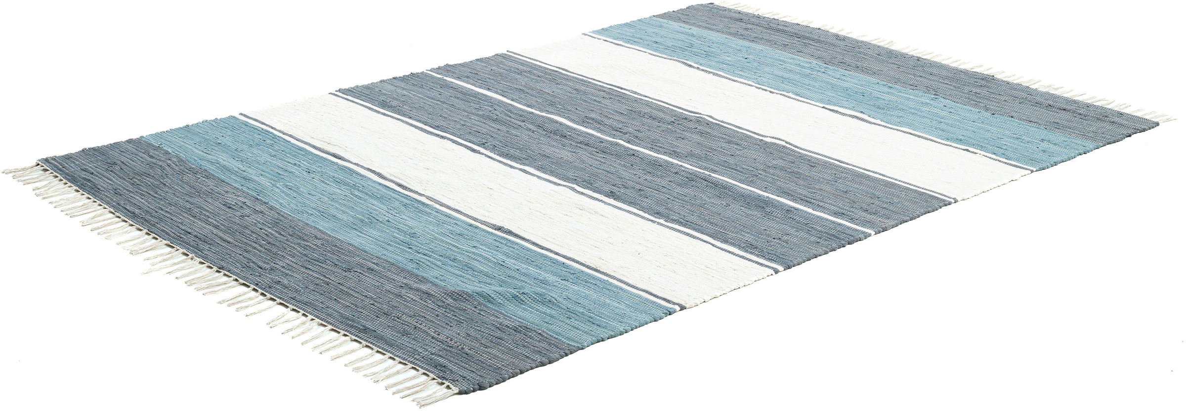 THEKO Teppich »Stripe Cotton, handgewebt«, rechteckig, 5 mm Höhe, Flachgewe günstig online kaufen