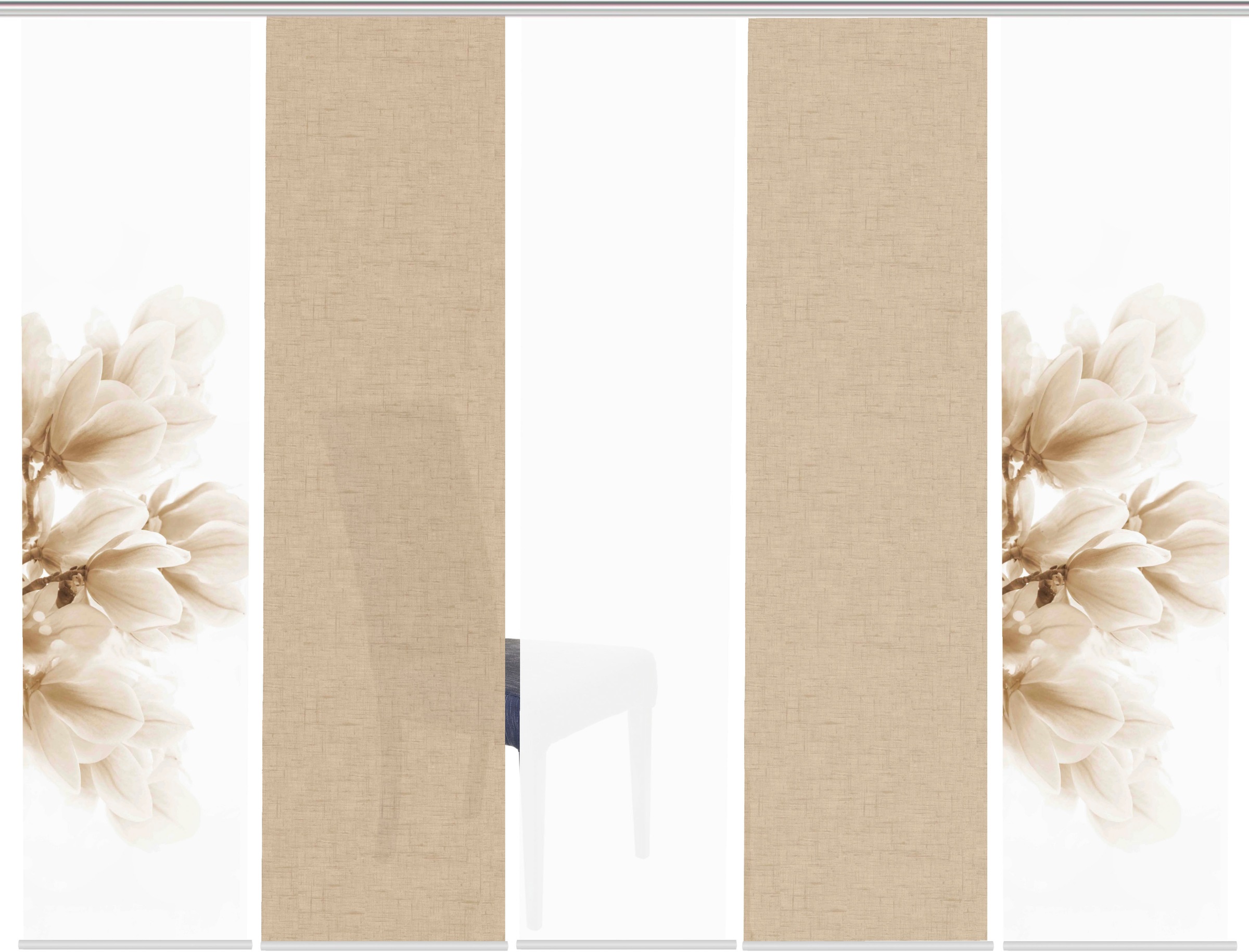 HOME WOHNIDEEN Schiebegardine »KESSI 5er SET« Paneelwagen 5 Stk. tlg. Schie günstig online kaufen