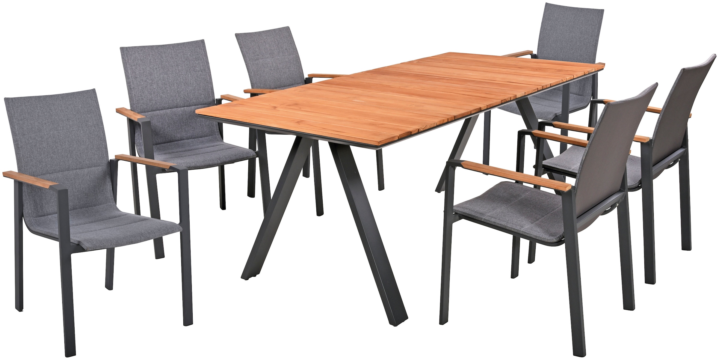 Garden Pleasure Garten-Essgruppe »DAVINA« 7 Stk. tlg. mit platzsparenden St günstig online kaufen