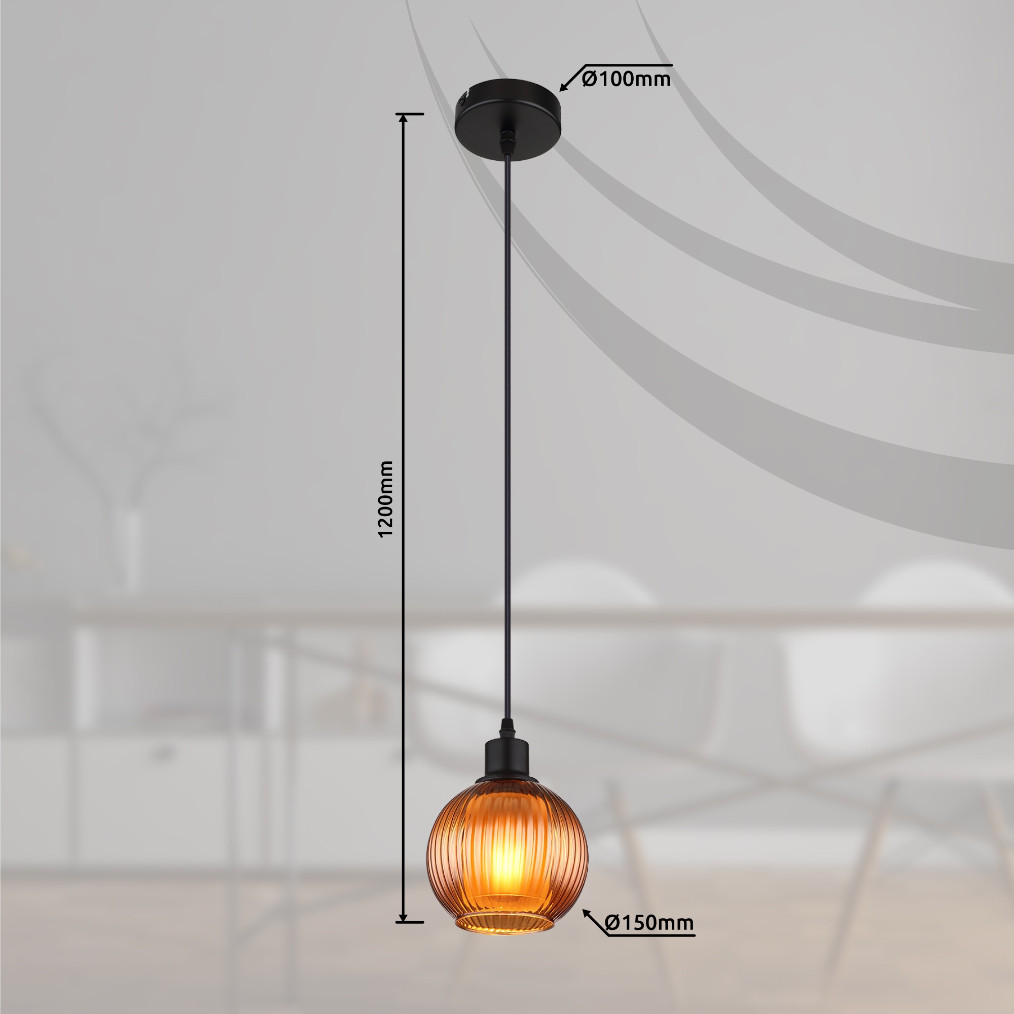 GLOBO LIGHTING Hängeleuchte »ZUMBA«, Leuchtmittel E27 | ohne Leuchtmittel, Hängelampe/Pendelleuchte/Esszimmer/Wohnzimmer/Esstisch
