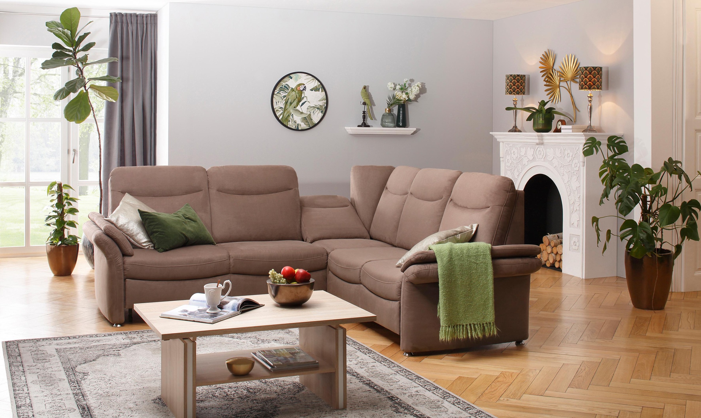 Home affaire Ecksofa »Tahoma L-Form«, mit Armlehnfunktion, wahlweise Bettfu günstig online kaufen