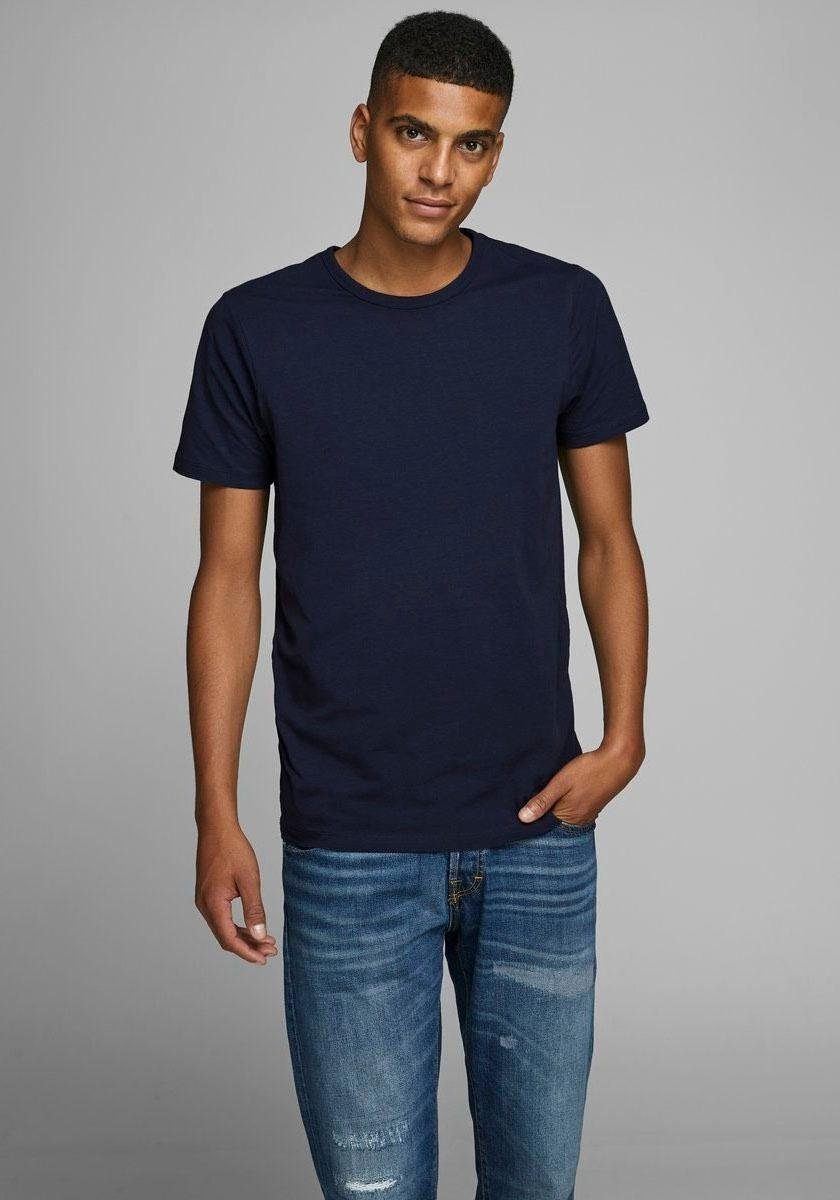 Jack & Jones T-Shirt »JJEBASIC mit schmaler Passform für jeden Tag« unifarben, modisch, schmal, Baumwollmischung, Rundhals