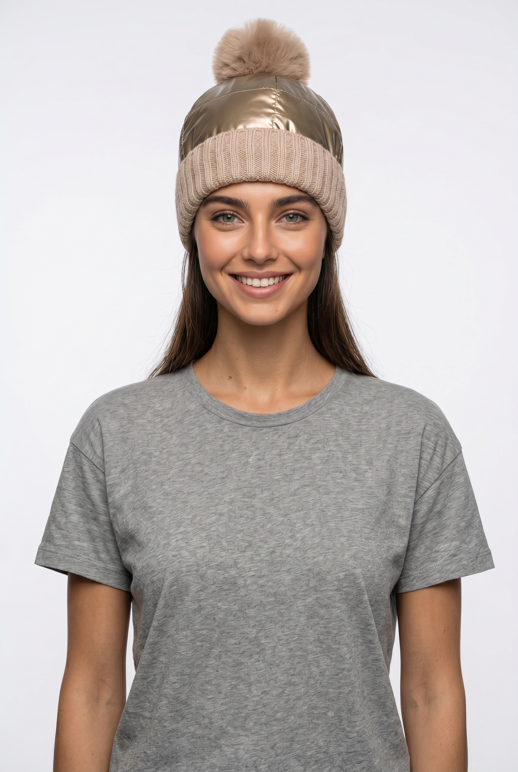 Capelli New York Strickmütze glänzende, mit Umschlag
