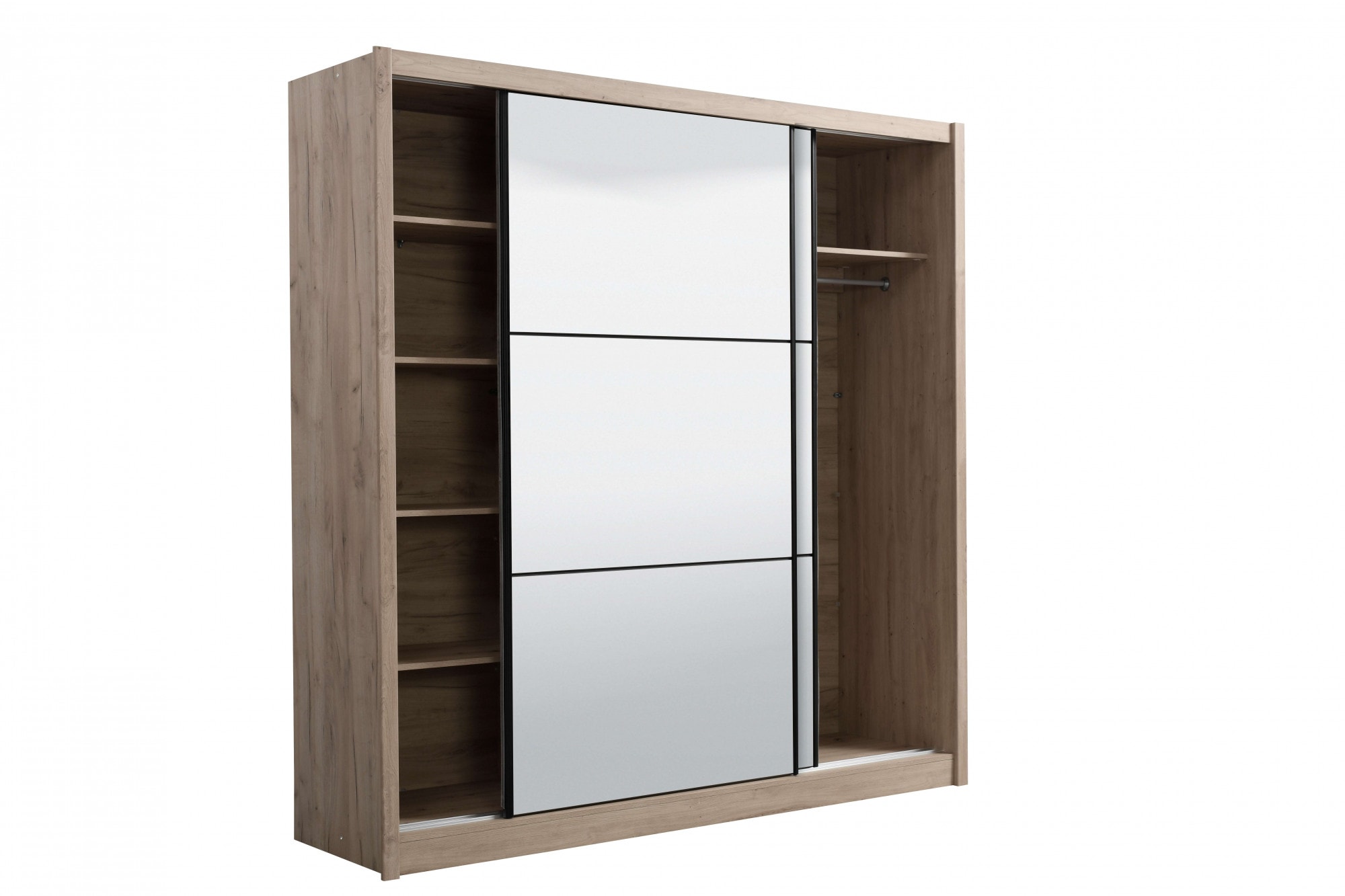 INOSIGN Schwebetürenschrank »Navara Kleiderschrank mit Spiegel Wäscheschrank«, mit kompletter Spiegelfront, FSC®-zertifiziert, 213,5x215,5x61cm