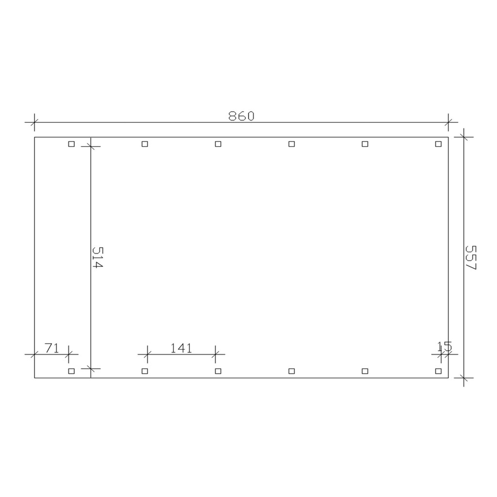 Skanholz Einzelcarport »Friesland«, Fichtenholz, 514 cm, dunkelgrau