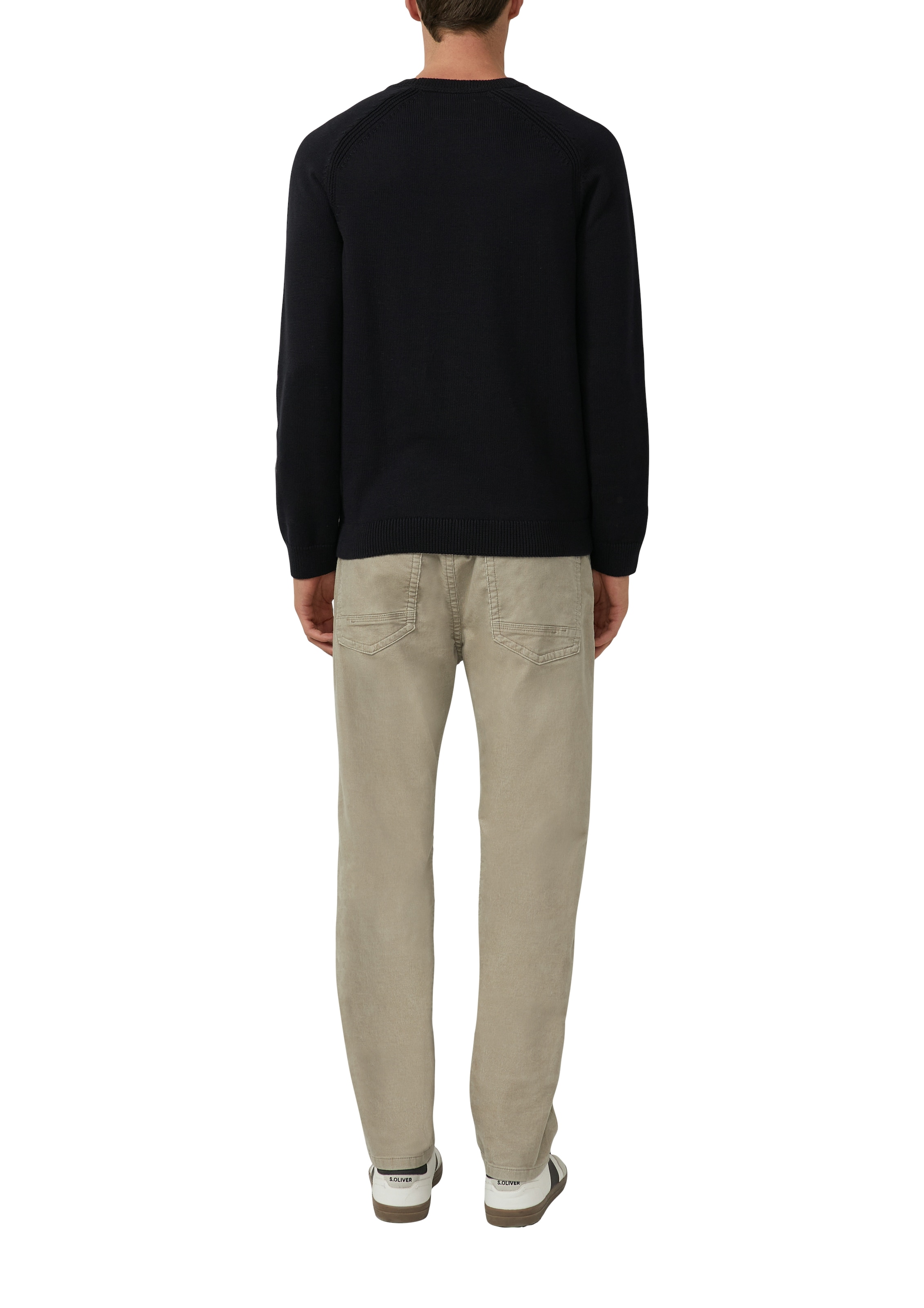 s.Oliver Rundhalspullover mit Logo Stickerei