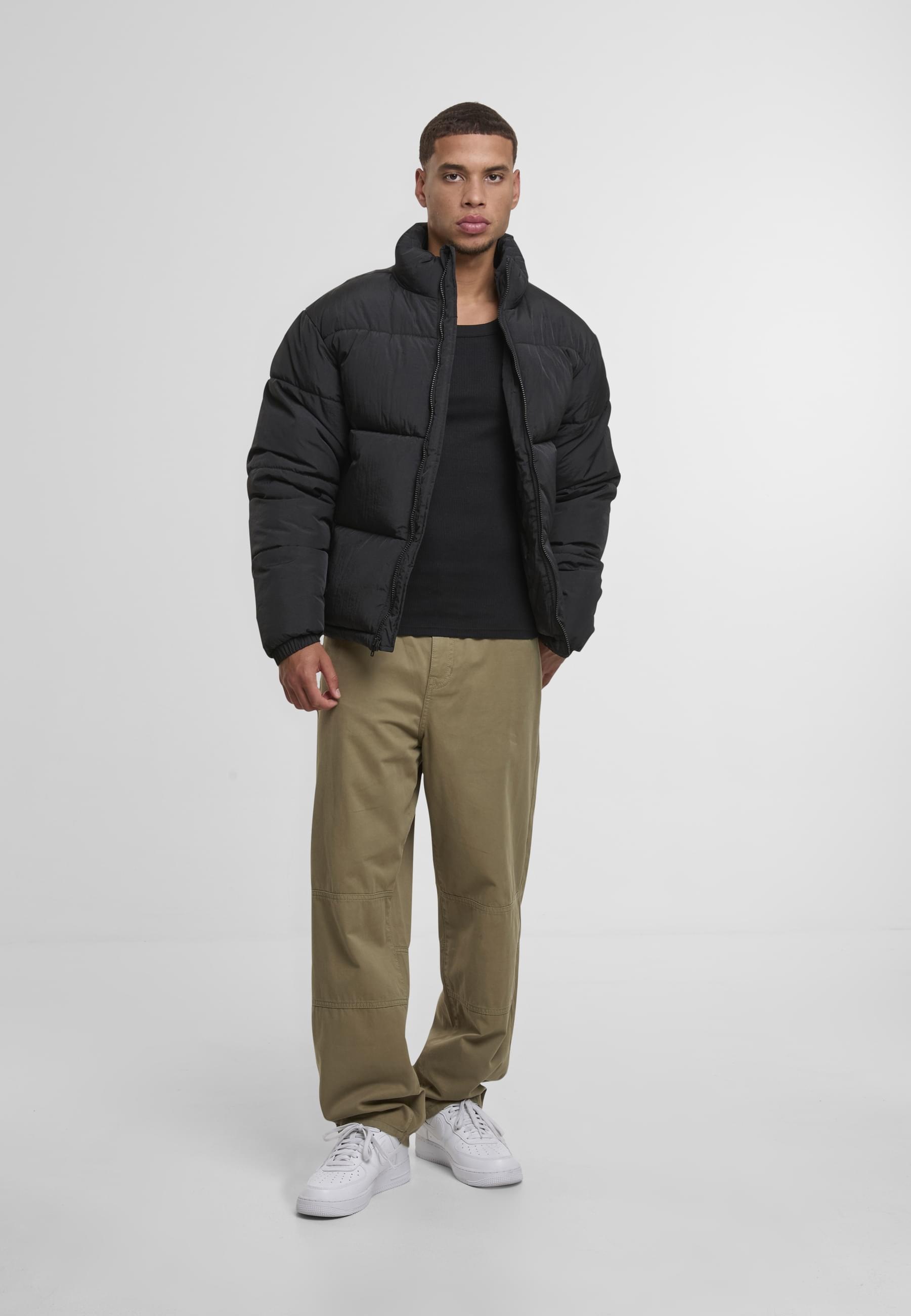 URBAN CLASSICS Winterjacke »Urban Classics Crinkle Puffer Jacket« 1 Stk. tlg. ohne Kapuze