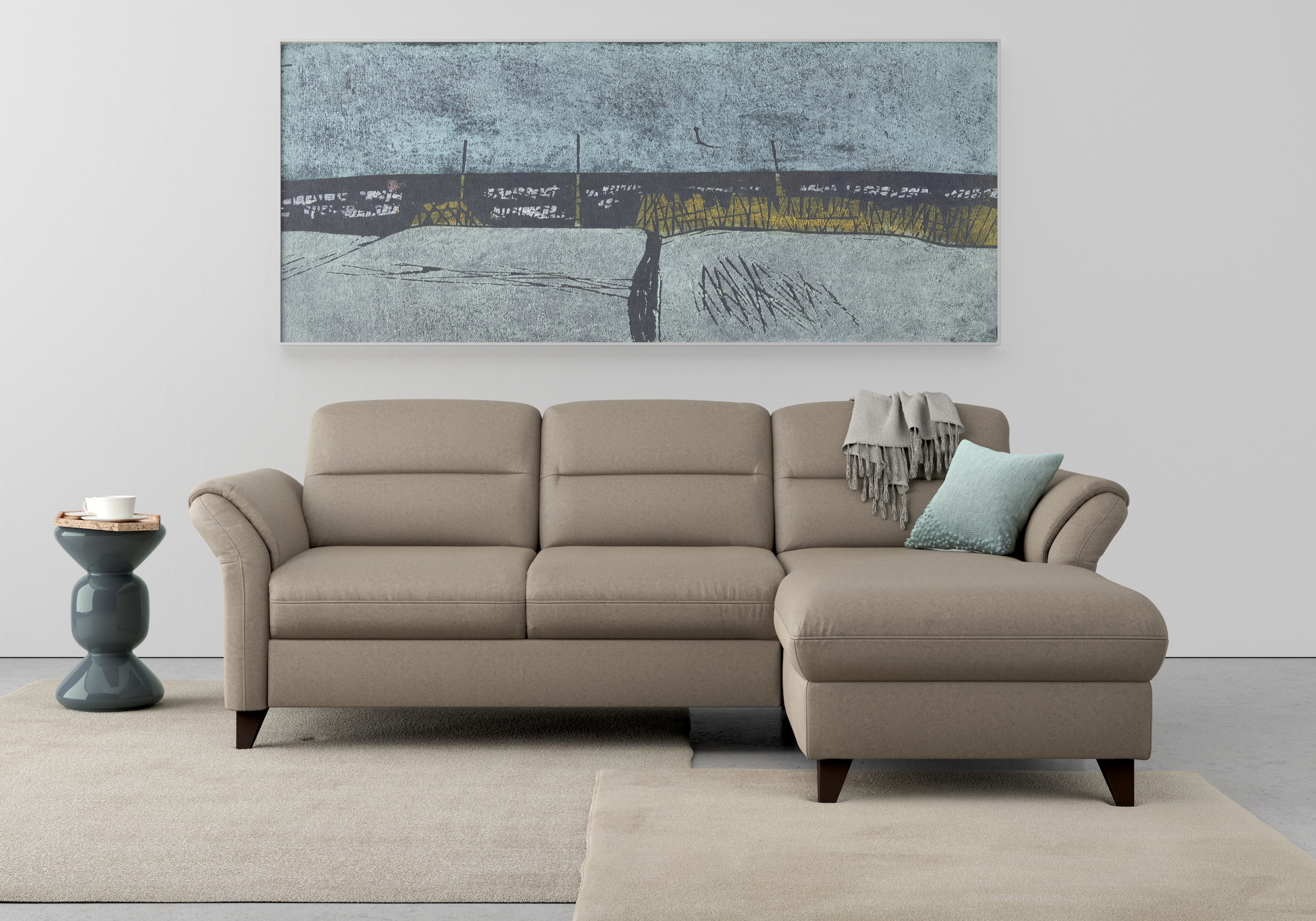sit&more Ecksofa »Mellum L-Form«, Federkern, wahlweise mit Bettfunktion, Bettkasten und Armteilfunktion