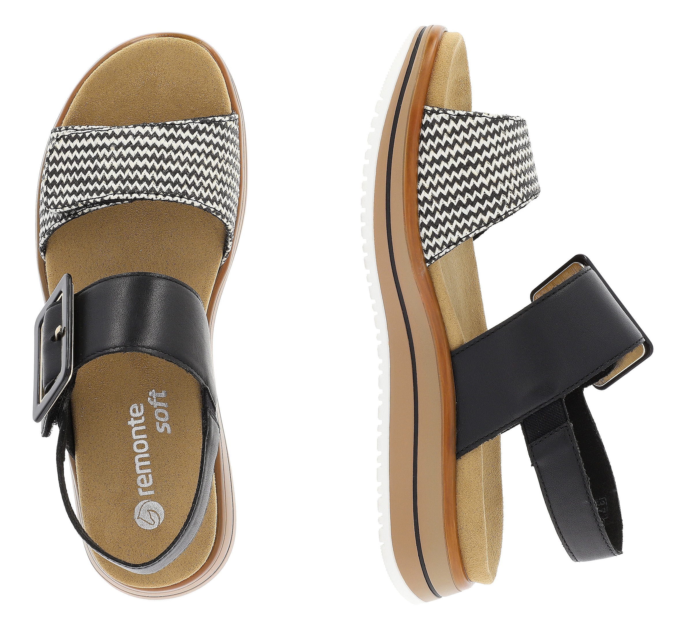 Remonte Keilsandalette »ELLE-Collection«  , Sommerschuh, Sandale, Komfortschuh mit praktischen Klettverschlüssen