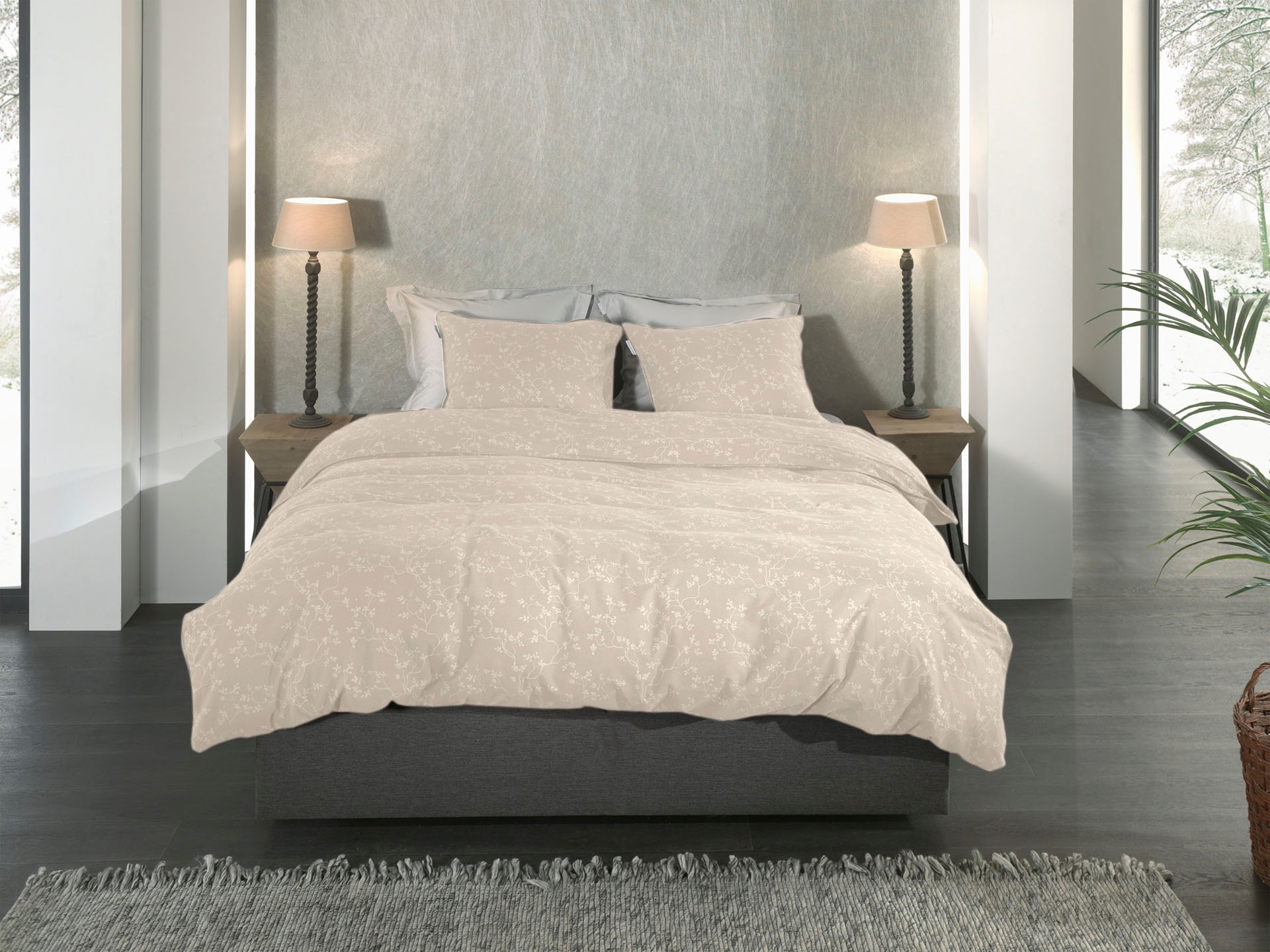 Heckett & Lane Bettwäsche »Alloro« 2 Stk. tlg. Blumen Muster, 100% Baumwoll günstig online kaufen