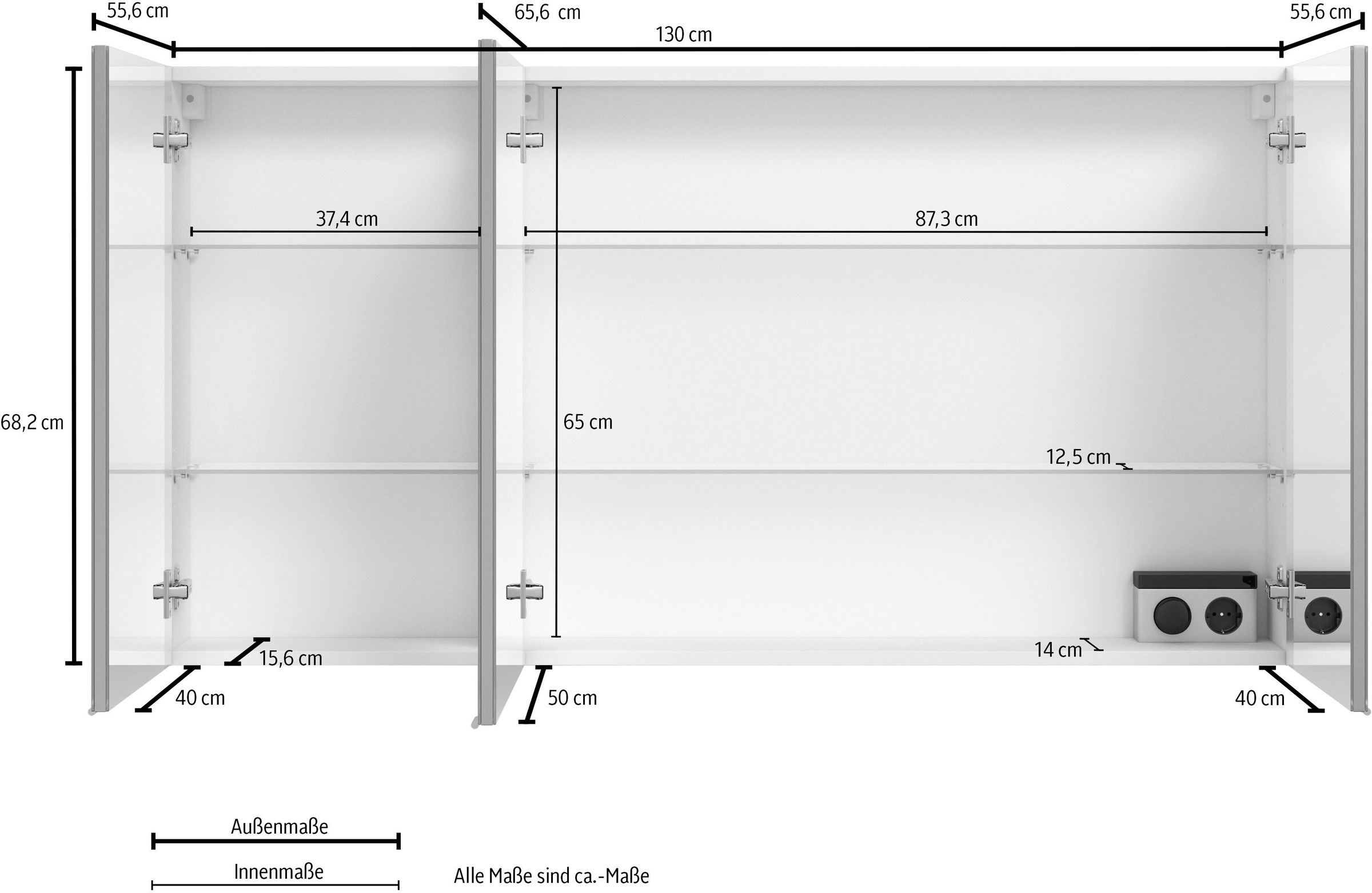 Saphir Spiegelschrank »3980« vormontiert