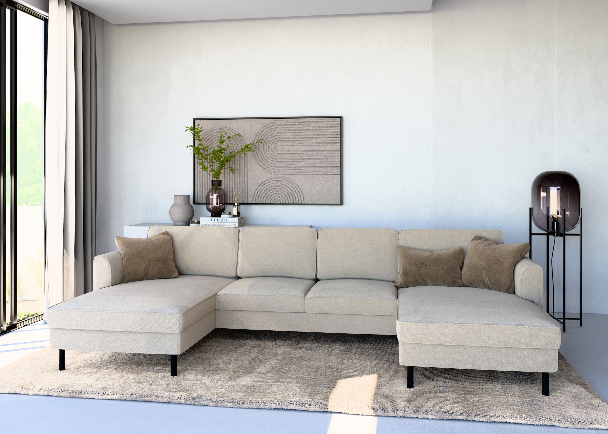 Home affaire Wohnlandschaft »Booster II, whlw. mit Schlaffunktion & Bettkas günstig online kaufen