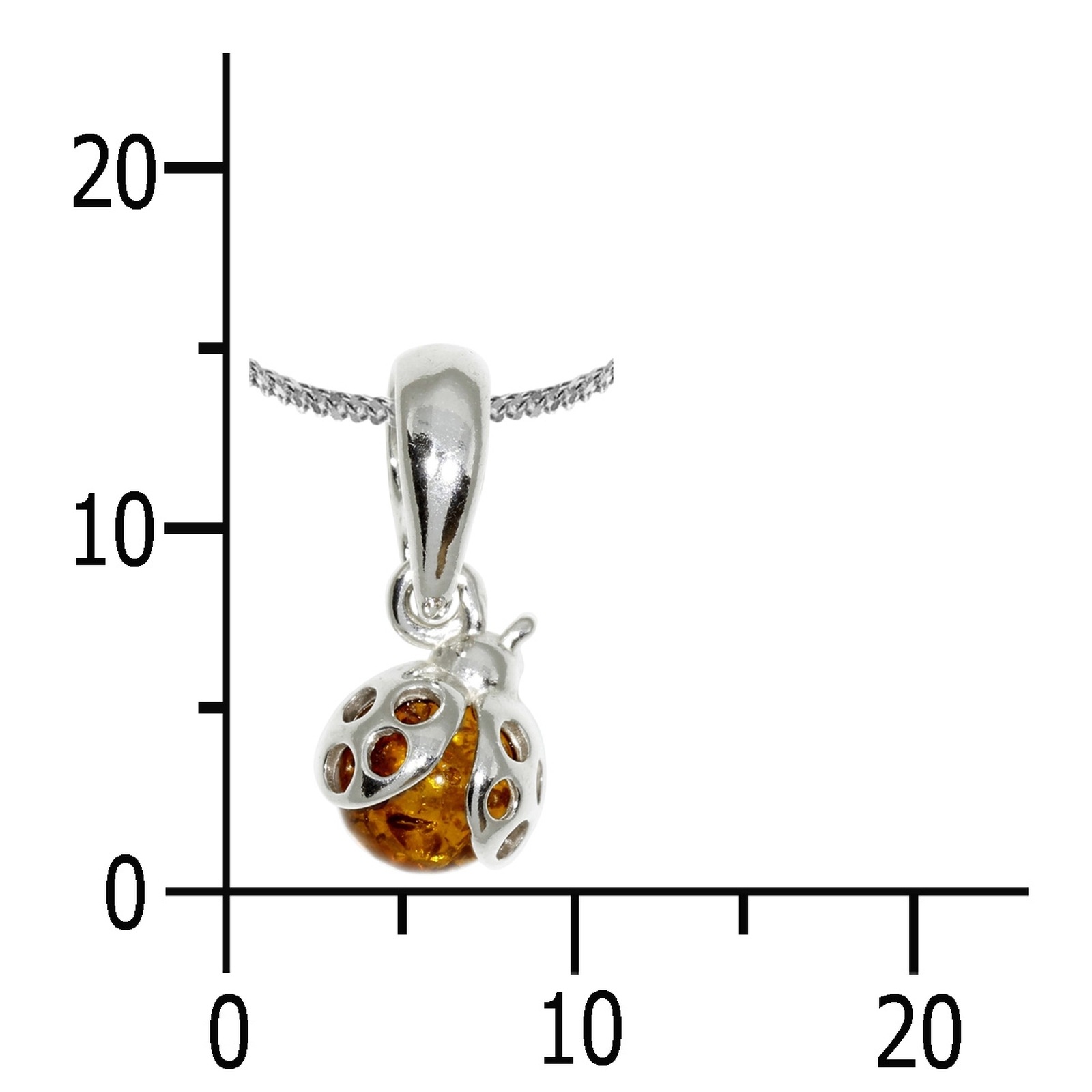 OSTSEE-SCHMUCK Kette mit Anhänger »Ostsee-Schmuck Kette mit Anhänger kleiner Marienkäfer«, (2 tlg.)