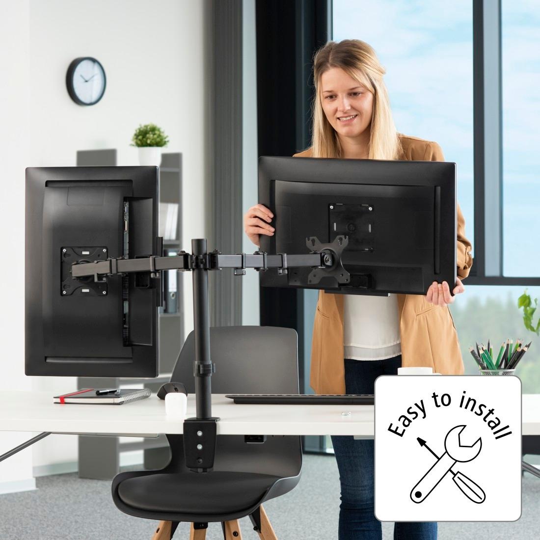 Hama Monitor-Halterung »Bildschirmhalterung, 2 Monitore, 13"-32" Doppelarm«, bis 81 cm Zoll