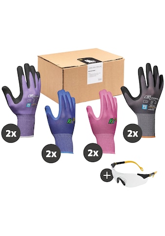 Gebol Gartenhandschuhe »Family«, (9), 8 Paar hochwertige Handschuhe und 1 Schutzbrille kaufen