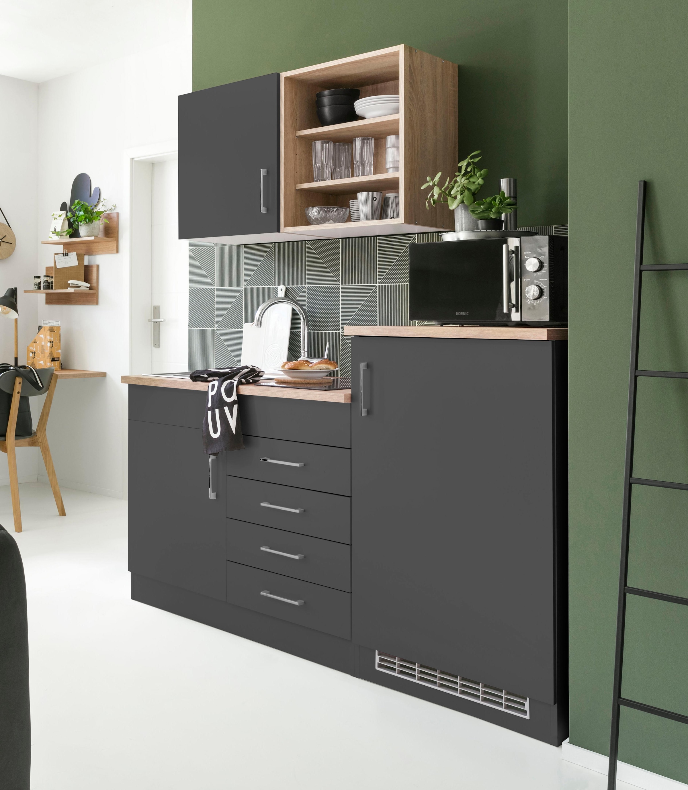 KOCHSTATION Pantryküche »KS-Mali«, Breite 160 cm, mit E-Geräten