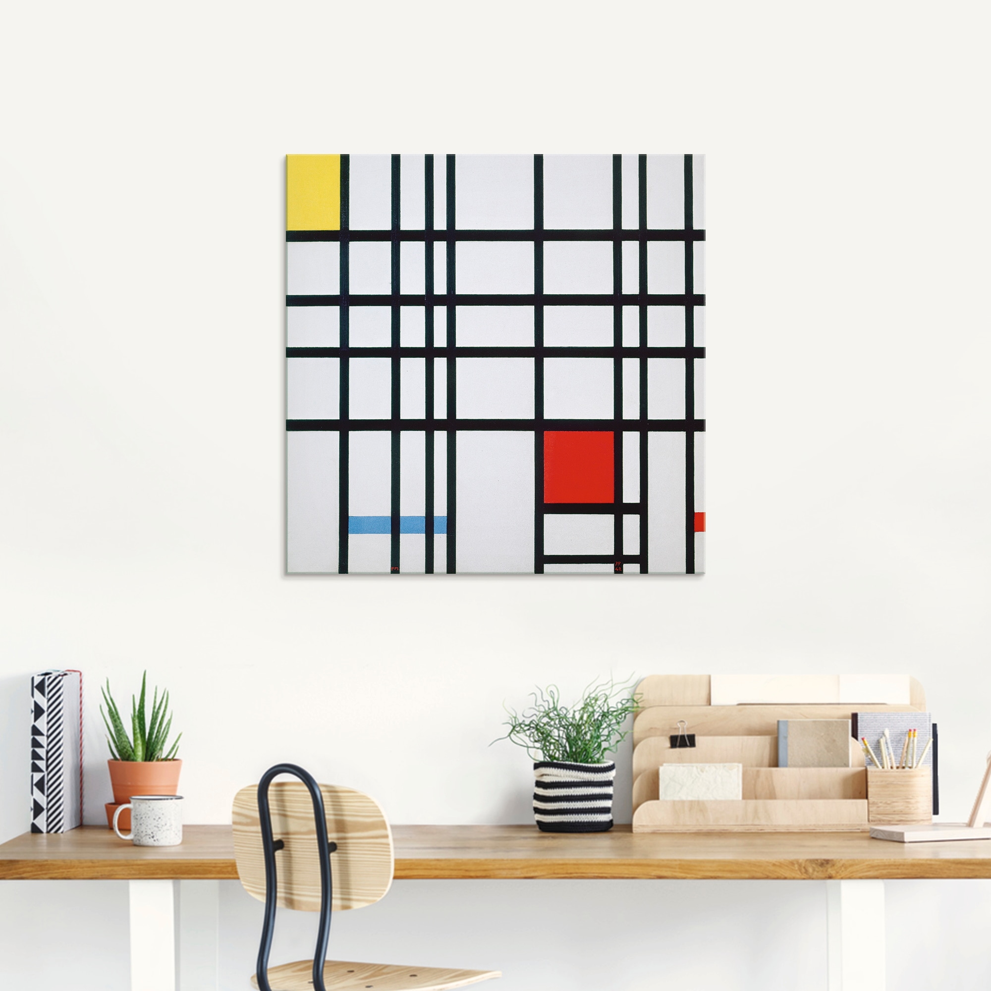 Artland Glasbild »Komposition mit rot blau und gelb.«, Muster, (1 St.), in verschiedenen Größen