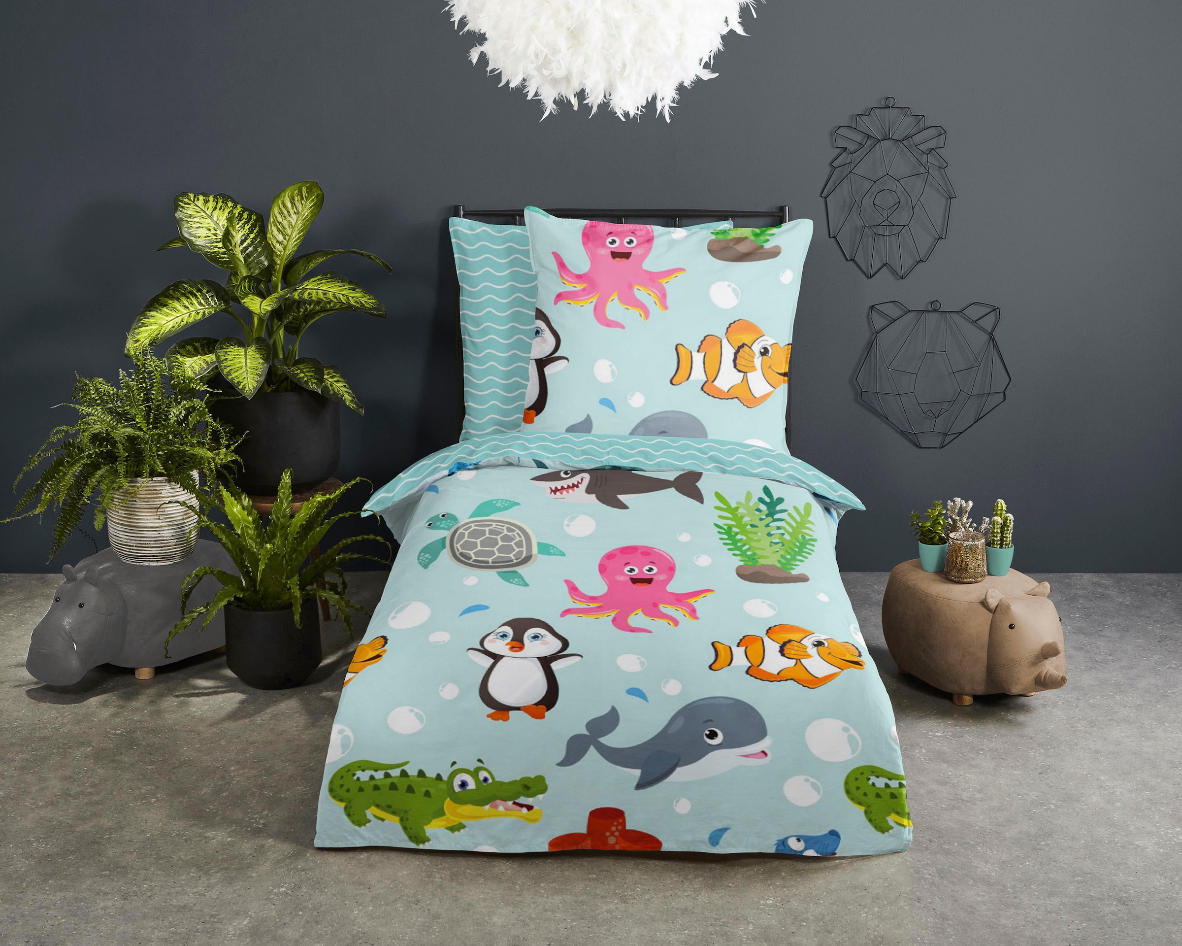 good morning Kinderbettwäsche Sea, Renforcé, 2 günstig online kaufen