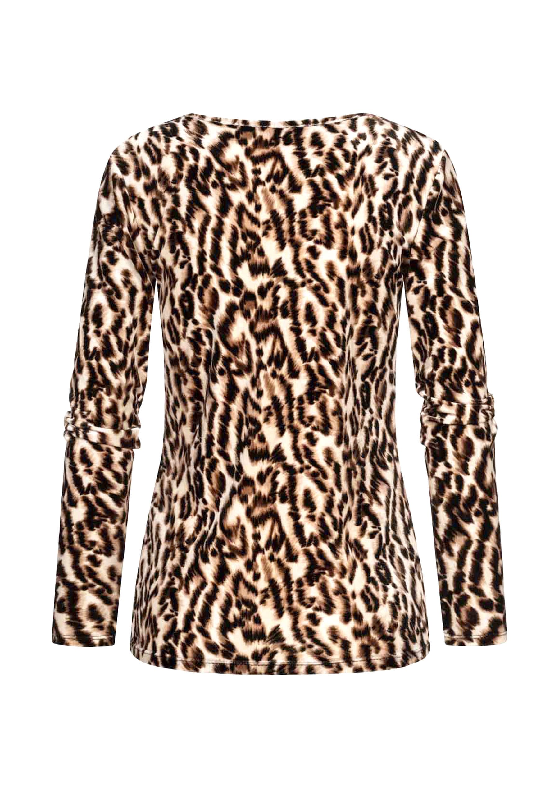 CLOUD 5IVE Longsleeve »CLOUD 5IVE Langarm Samt Shirt Longsleeve mit Leo Print« 1 Stk.