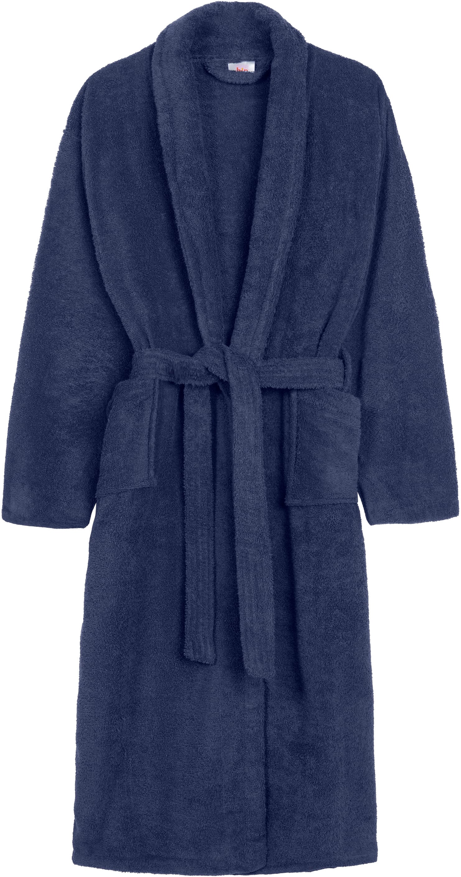 hip Unisex-Bademantel »Hip Bathrobe uni - Blue« Packung, 1x Bademantel, 1 Stk. Schalkragen, Gürtel, Taschen, Baumwolle, Frottee, Weich