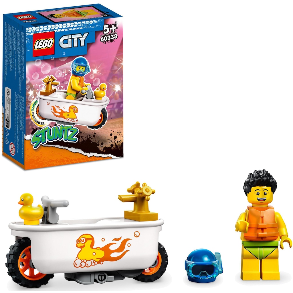 LEGO® Konstruktionsspielsteine »Badewannen-Stuntbike (60333), LEGO® City Stuntz«, (14 St.)