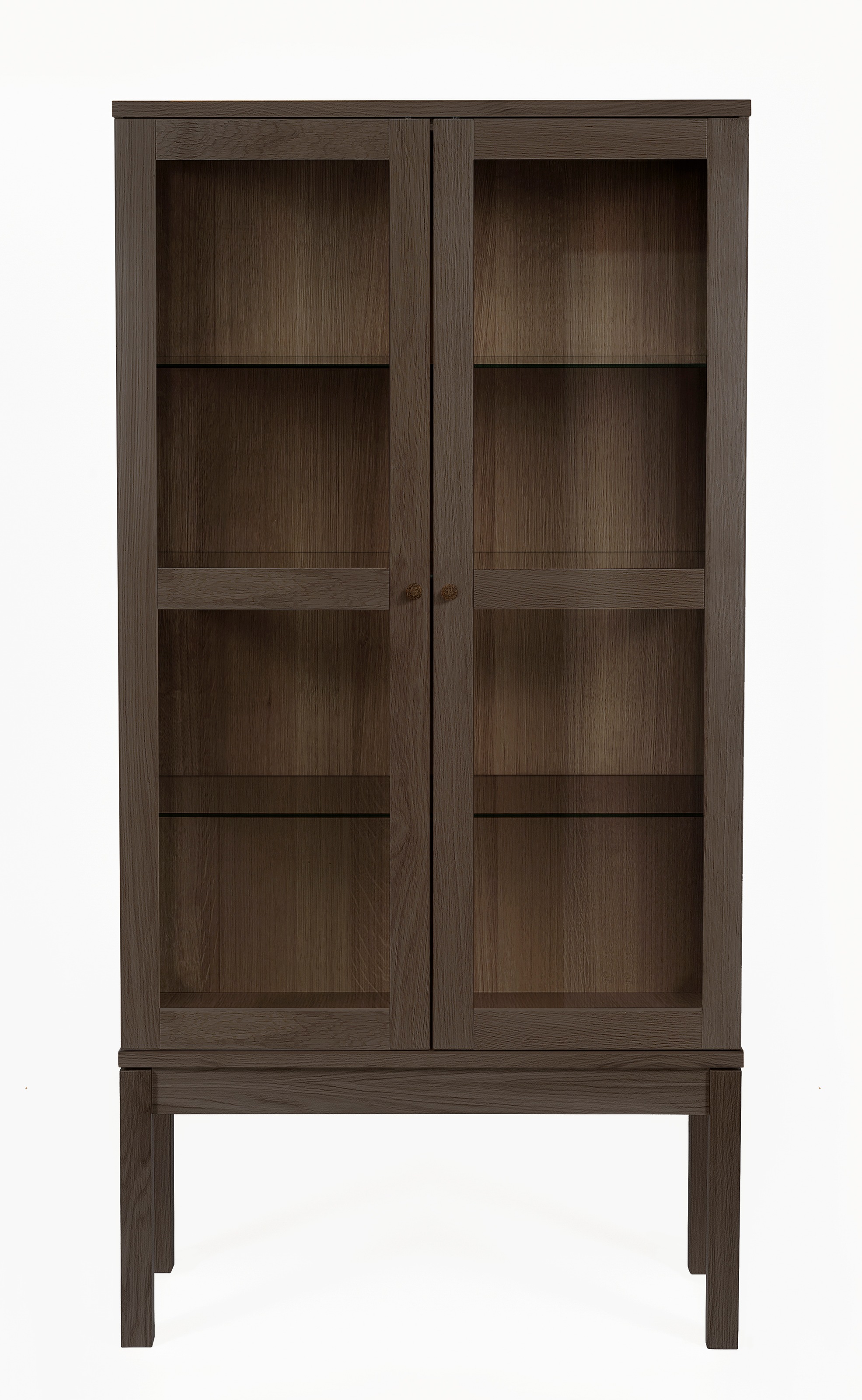 andas Vitrine Holzfurnier aus Eiche, Griffe und Füße aus massiver Eiche, FS günstig online kaufen