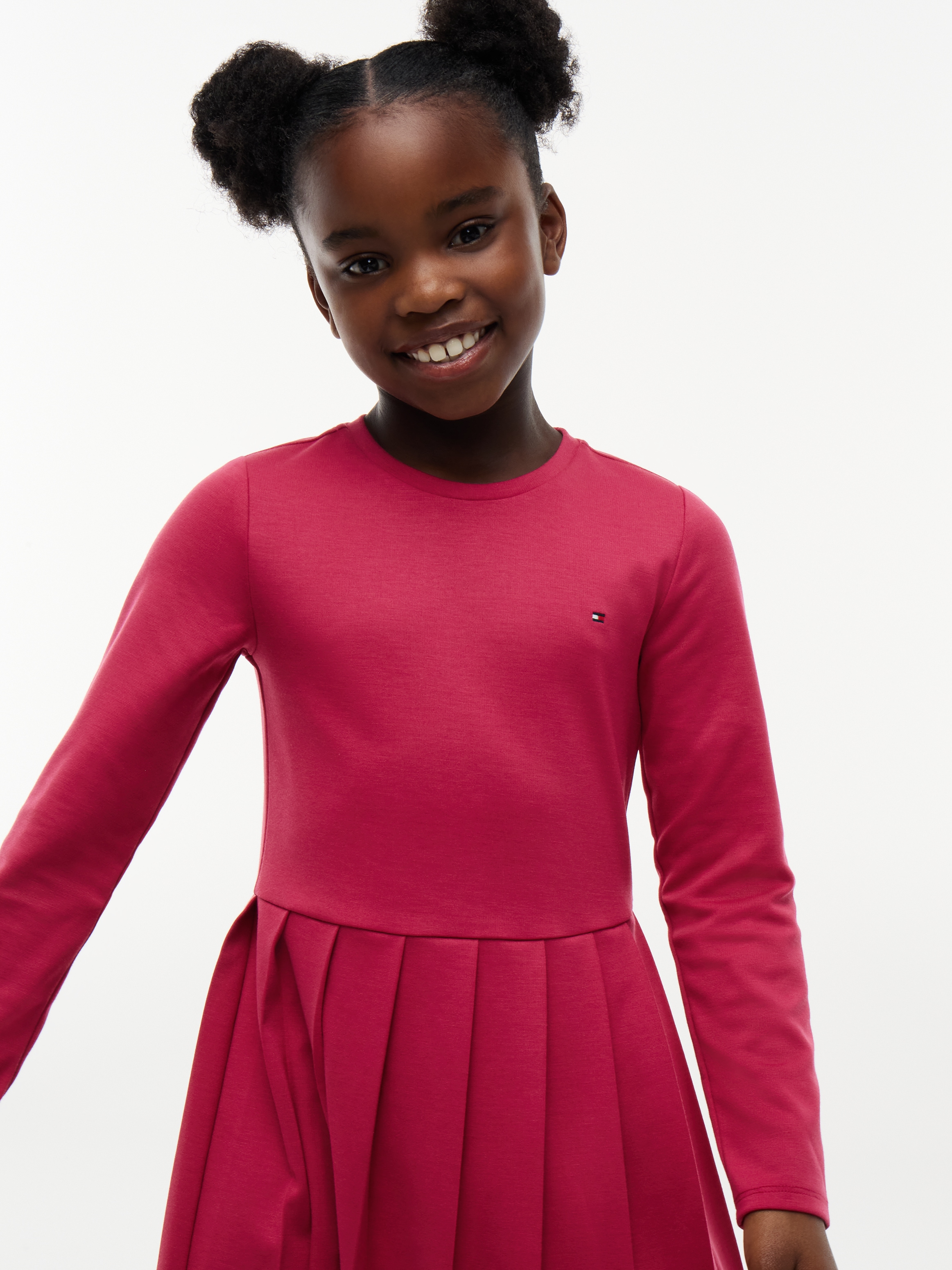 Tommy Hilfiger Skaterkleid Ohne Taschen Rundhalsausschnitt, Regular Fit, Kinder bis 16 Jahre