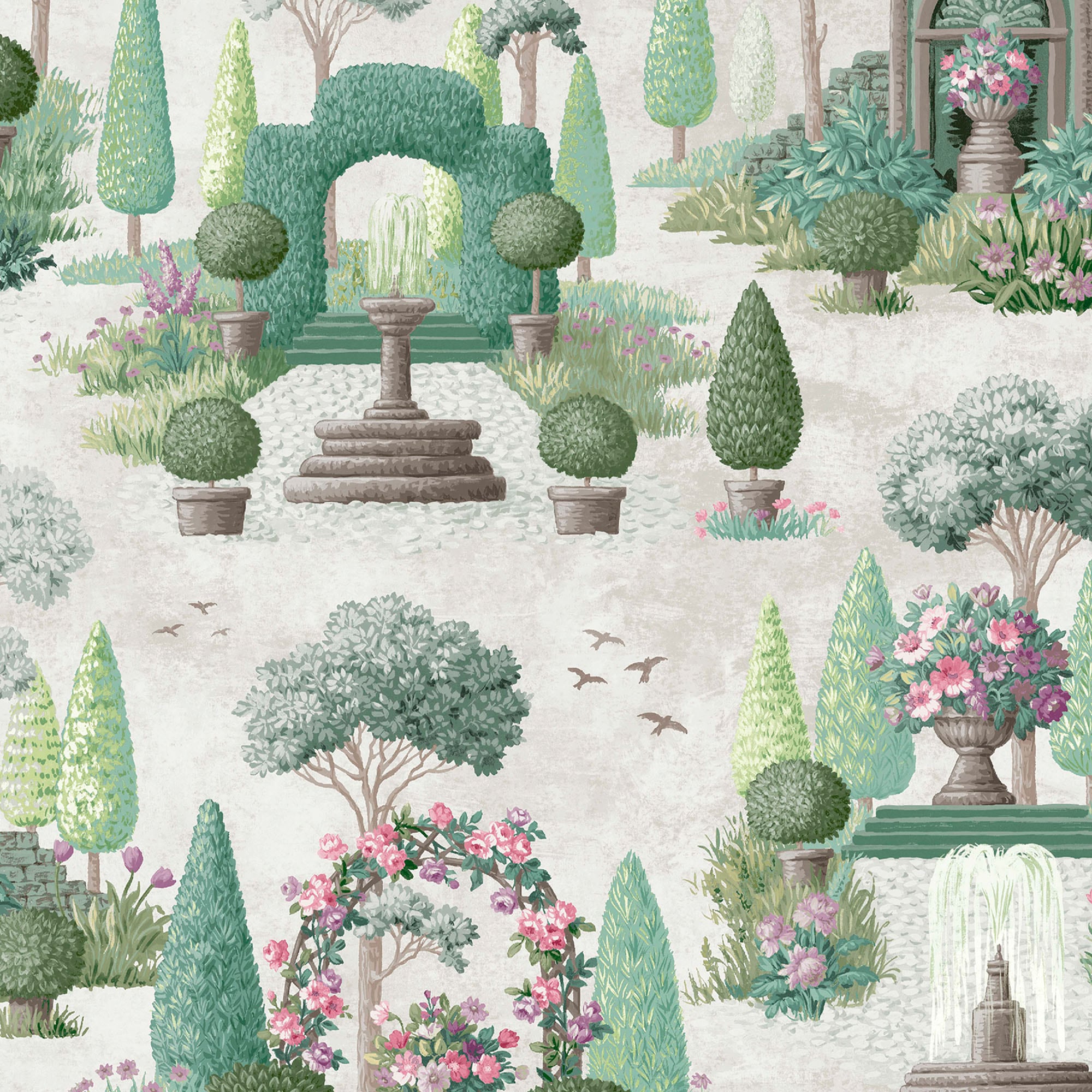 LAURA ASHLEY Vliestapete »Naunton Folly«, geblümt, 10mx52cm (ca. 5m2) günstig online kaufen