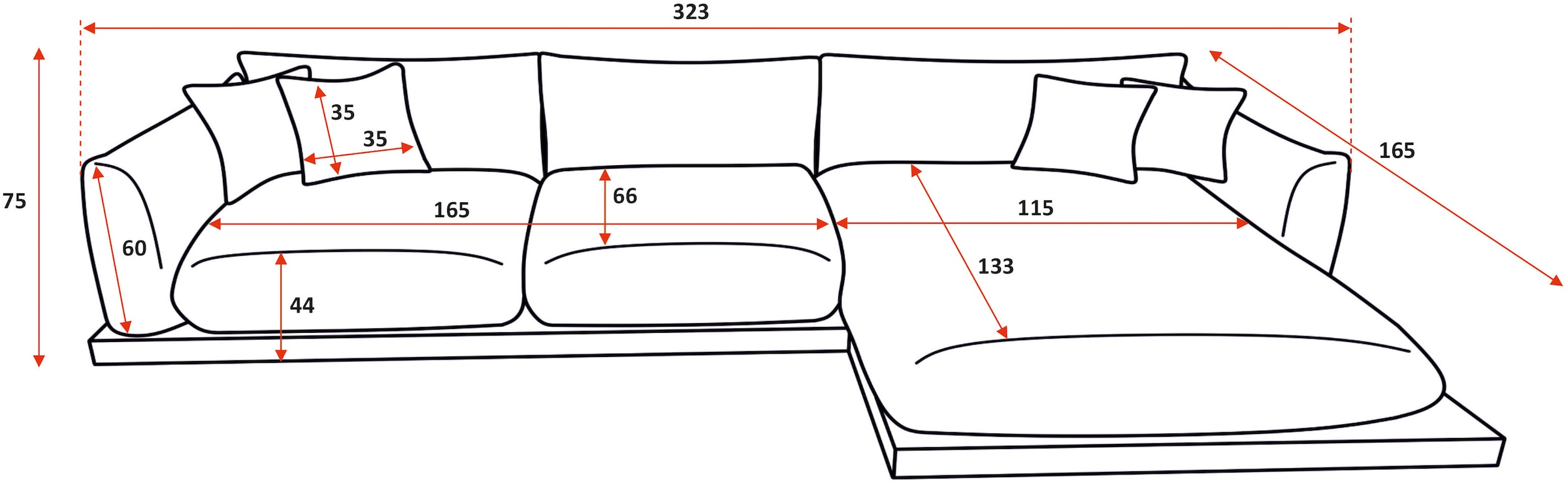OTTO home Ecksofa »Kalix, Polsterecke mit kräftigem Holz-Plateau, moderne Couch in L-Form« wahlweise Recamiere links o. rechts, Strukturstoff, hoher Sitzkomfort