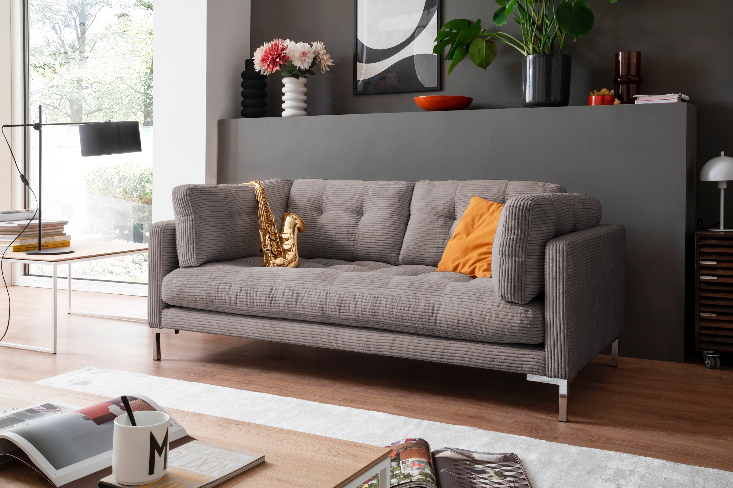 Trends by HG 2-Sitzer »Landau«, in Cord-Stoff mit Metallfuß