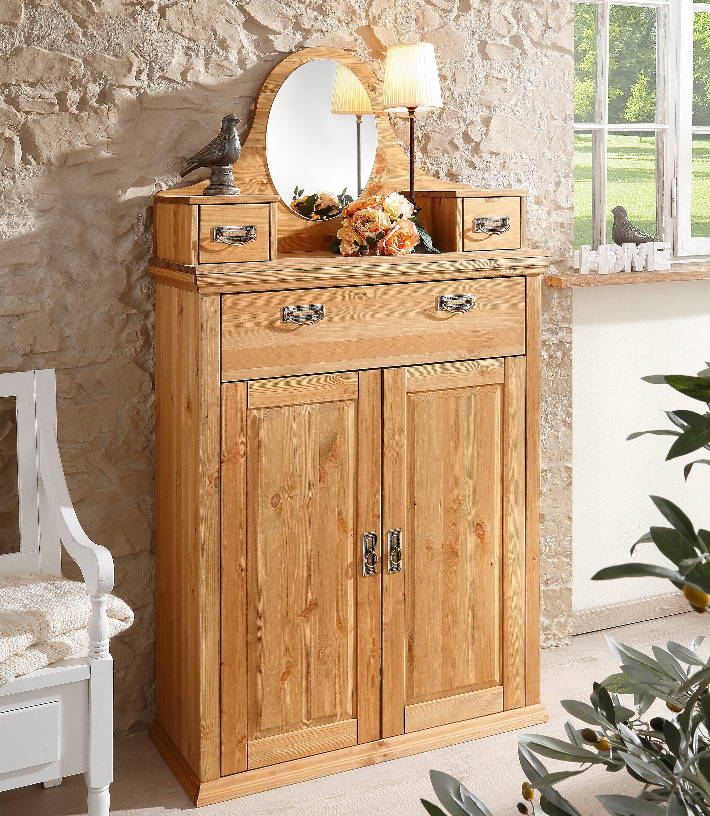 OTTO home Kombikommode »Madrid« inklusive Aufsatz mit Spiegel und 2 kleinen günstig online kaufen