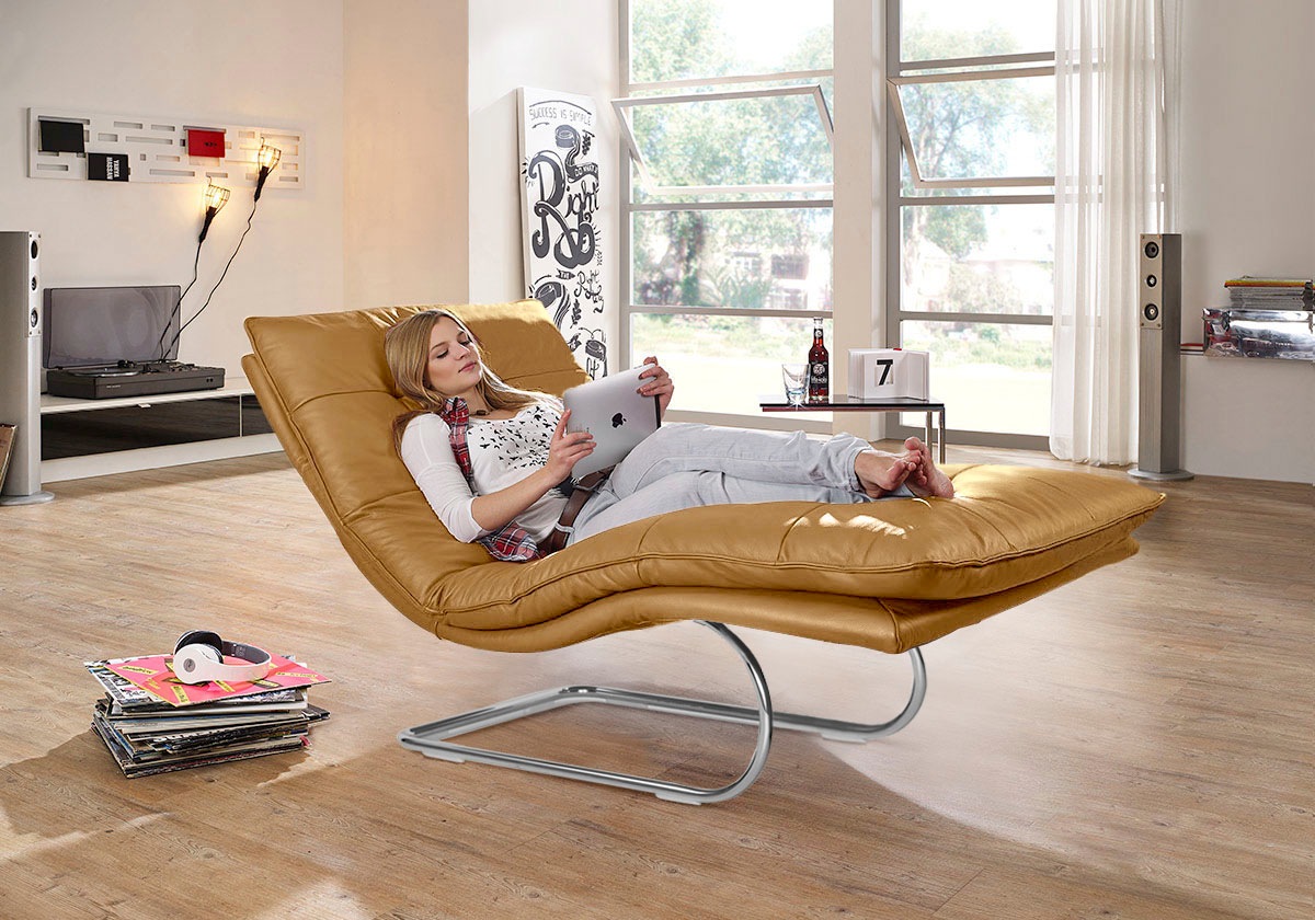 W.SCHILLIG Relaxliege »daily dreams«, in Waffelkissen-Optik, wahlweise mit Motor, Freischwingergestell