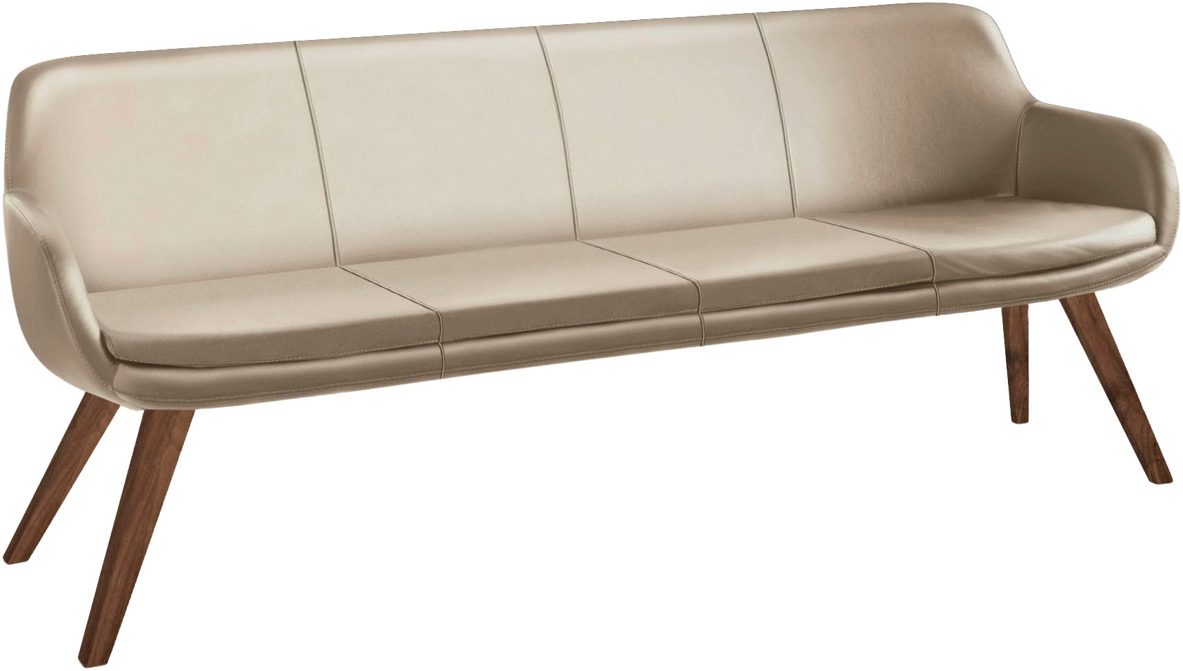 MUSTERRING Essbank »Tavia« Stativgestell Wildnussbaum massiv geölt, Breite 180, 200 oder 220 cm sand + Wild-Nussbaum