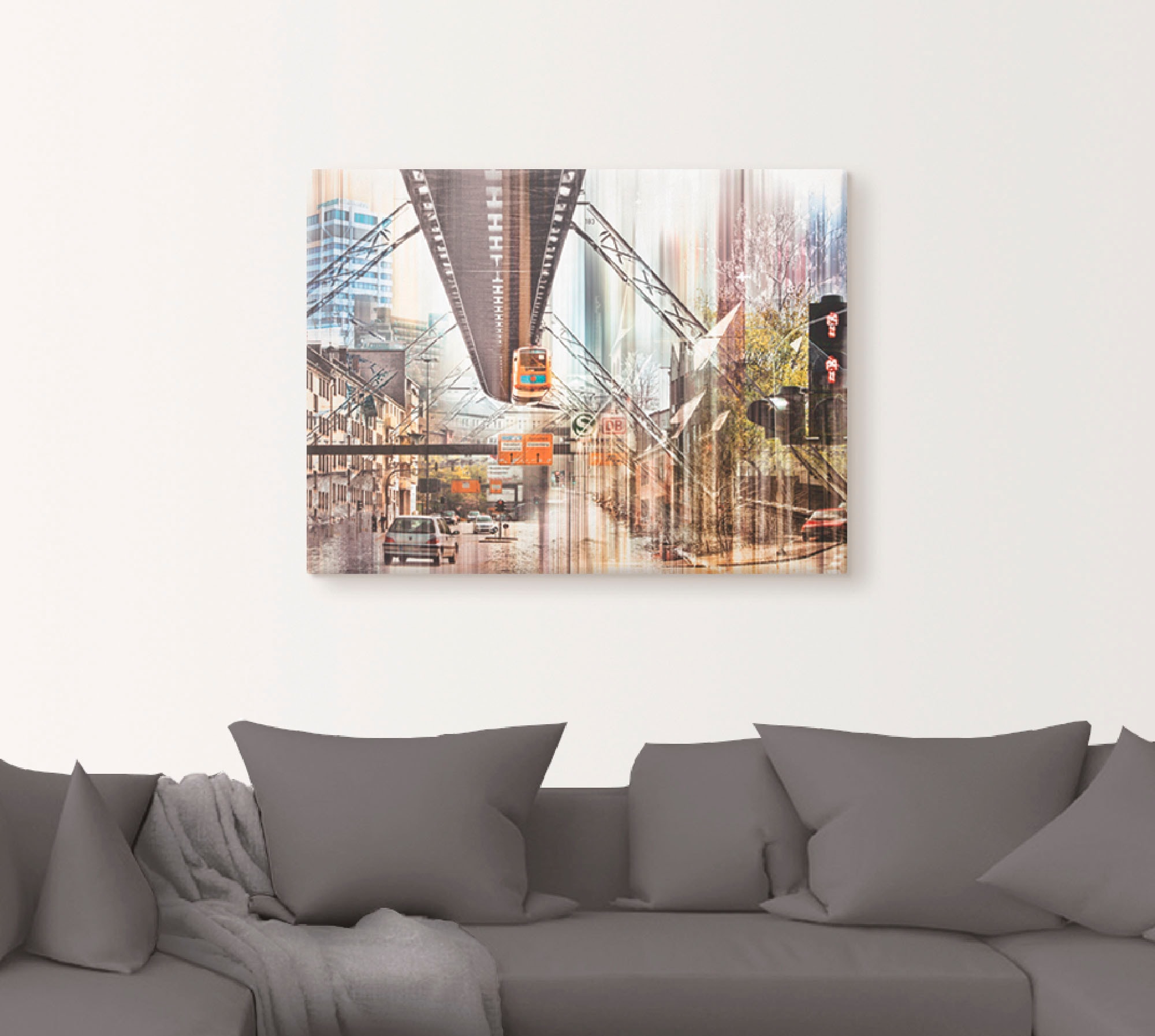 Artland Leinwandbild »Wuppertal NRW Ruhrgebiet Collage«, Deutschland, (1 St.), auf Keilrahmen gespannt