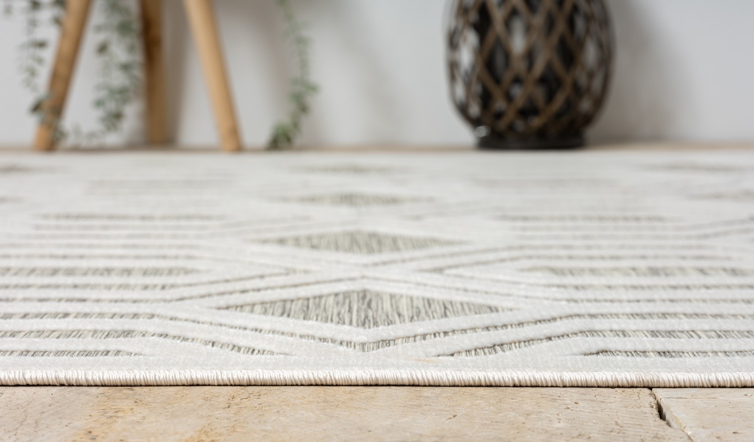 Myflair Möbel & Accessoires Teppich »Haven Lagerräumung«, rechteckig, 8 mm Höhe, Rauten Motiv, Hoch-Tief Effekt, Outdoor geeignet, Balkon, Terrasse