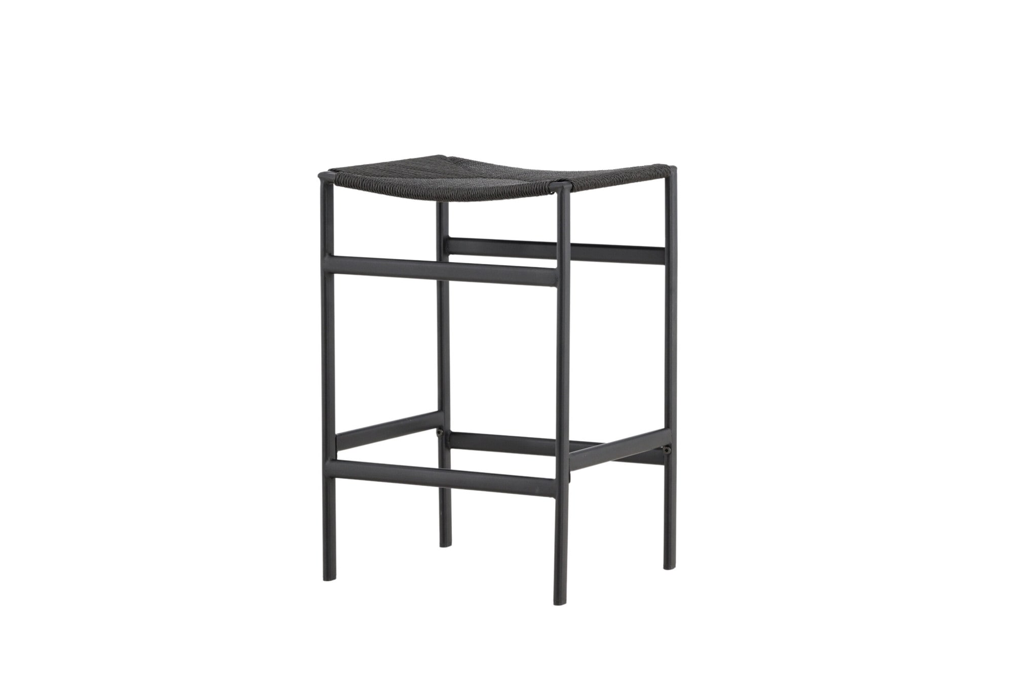 Venture Home Barhocker »Polly, 2er-Set Barhocker mit schwarzem Seilsitz und Stahlbeinen« Set, 2 Stk. tlg. Tresenhocker minimalistisch, Seildesign, komfortabel