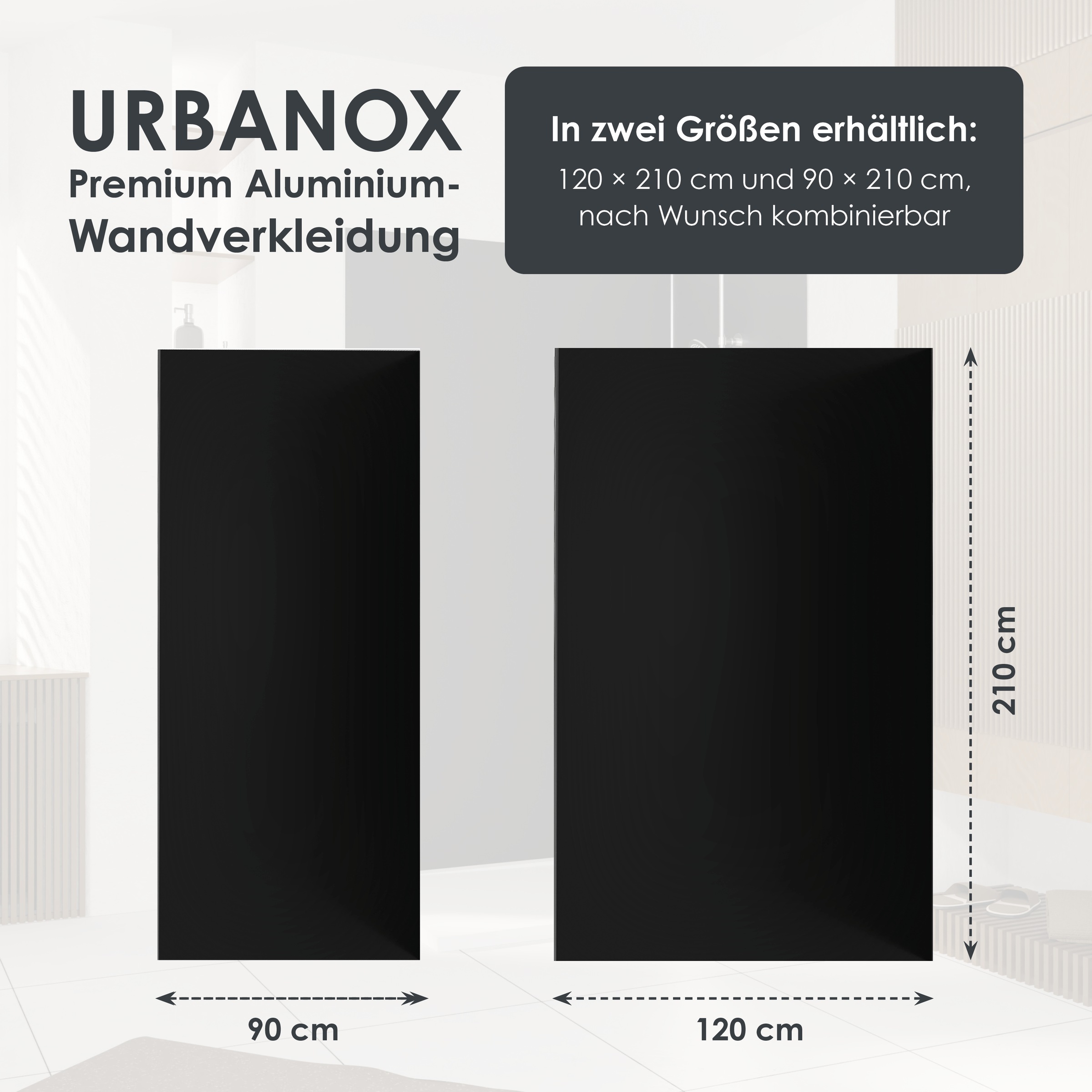 Marwell Duschrückwand »Urbanox« Set bestehend aus: 2 Paneele  90 x 210 cm