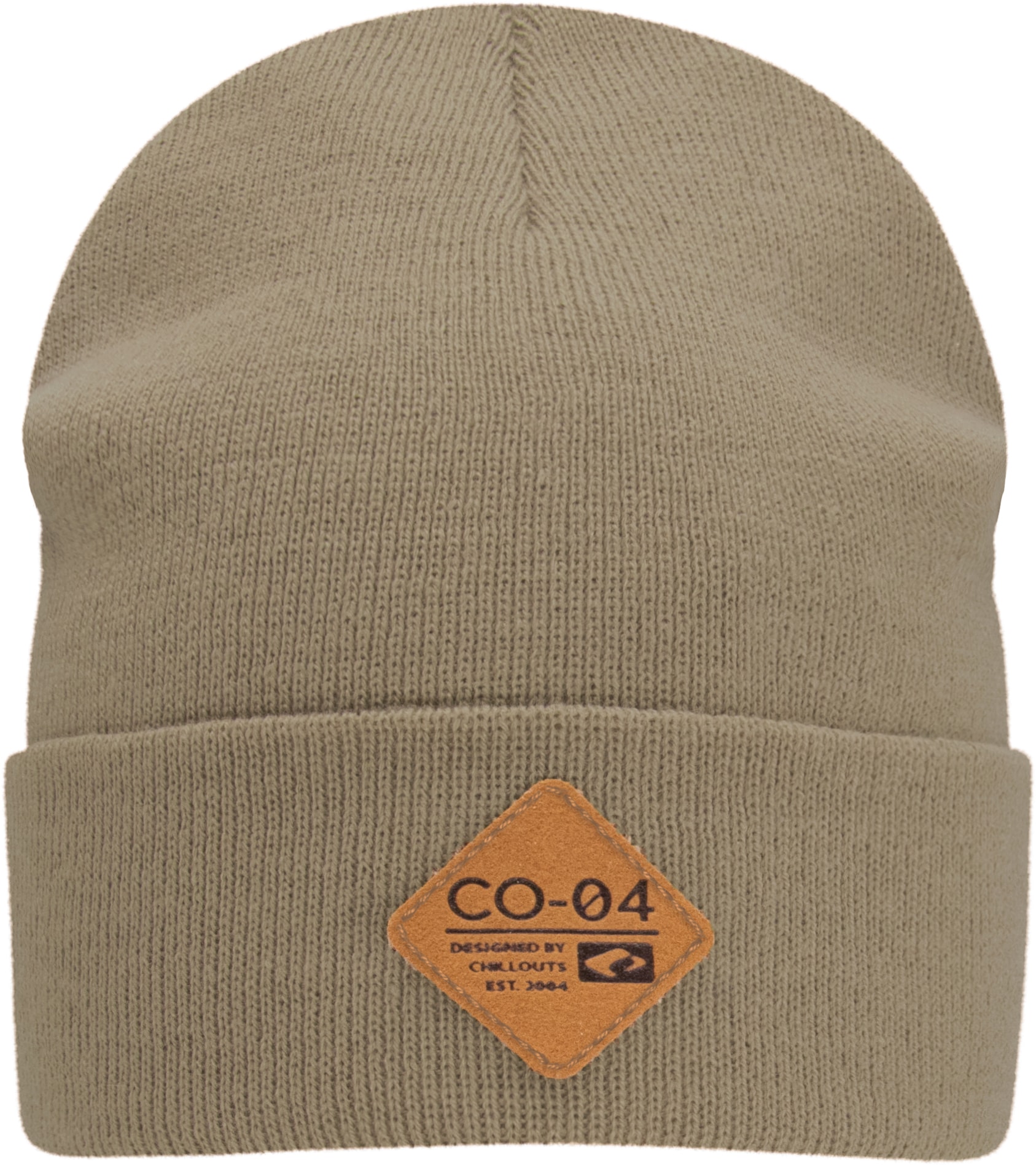 CHILLOUTS Beanie »Nicki Hat« mit stilvollem Logo-Emblem hellbraun