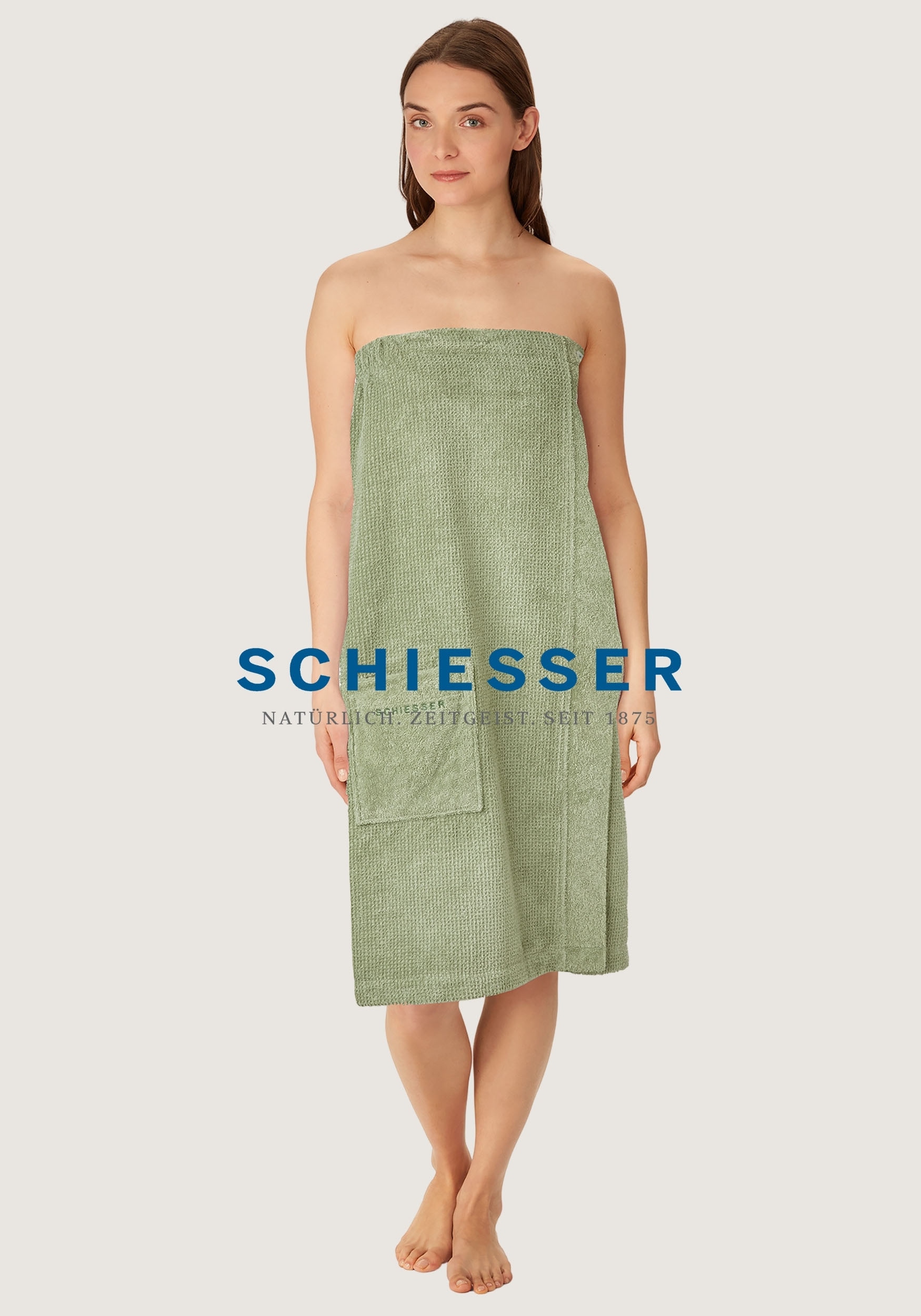Schiesser Sarong »Saunakilt Turin für Damen in angesagter Reiskornoptik« 1 Stk. tlg., Made in Green