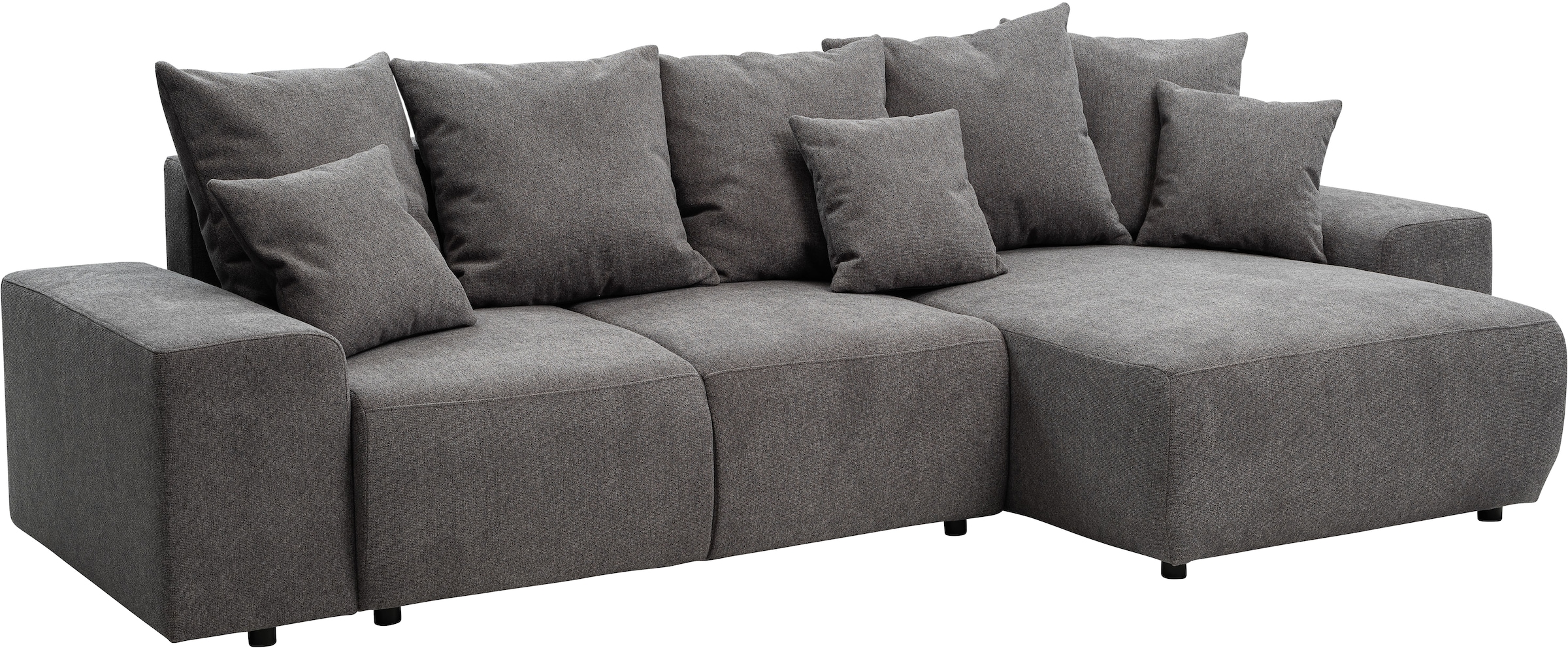 WERK2 Ecksofa »Riwa, modernes Sofa zum Kuscheln und Entspannen, Breite 300cm, L-Form«, Trendiges Ecksofa mit vielen Kissen, Schlaffunktion & Bettkasten
