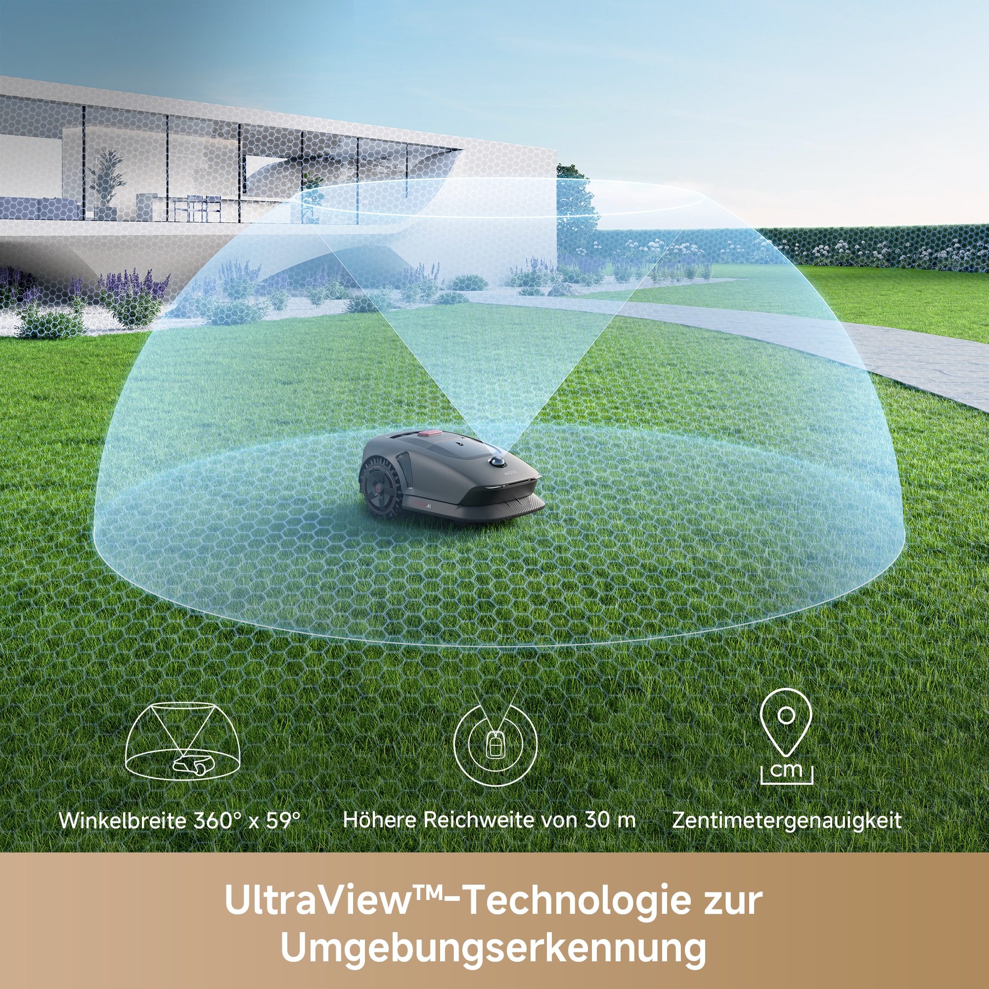 Mova Rasenmähroboter »»Mova 1000««, (mit Ladestation und umfangreichem Zubehör), 1000m², Offroad-Reifen, Schnitthöhe (2–6 cm)