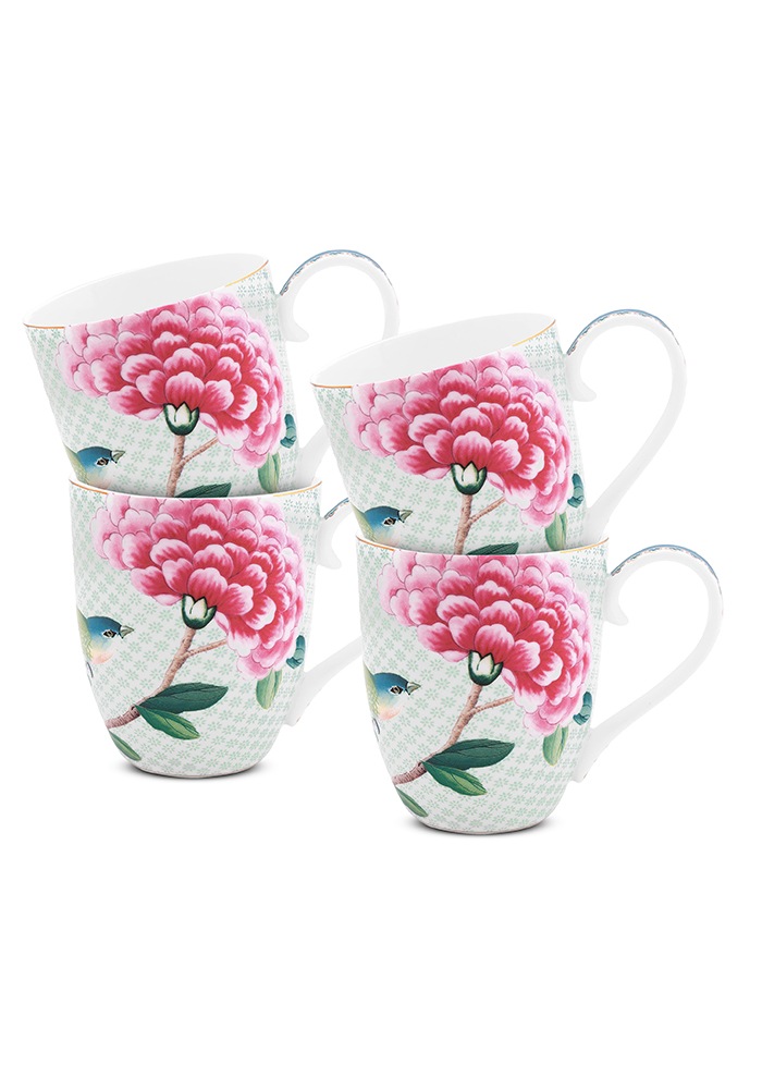 PIP STUDIO Becher »Blushing Birds« XL Tassen im 4er-Set, Blushing Birds, 450 ml weiß